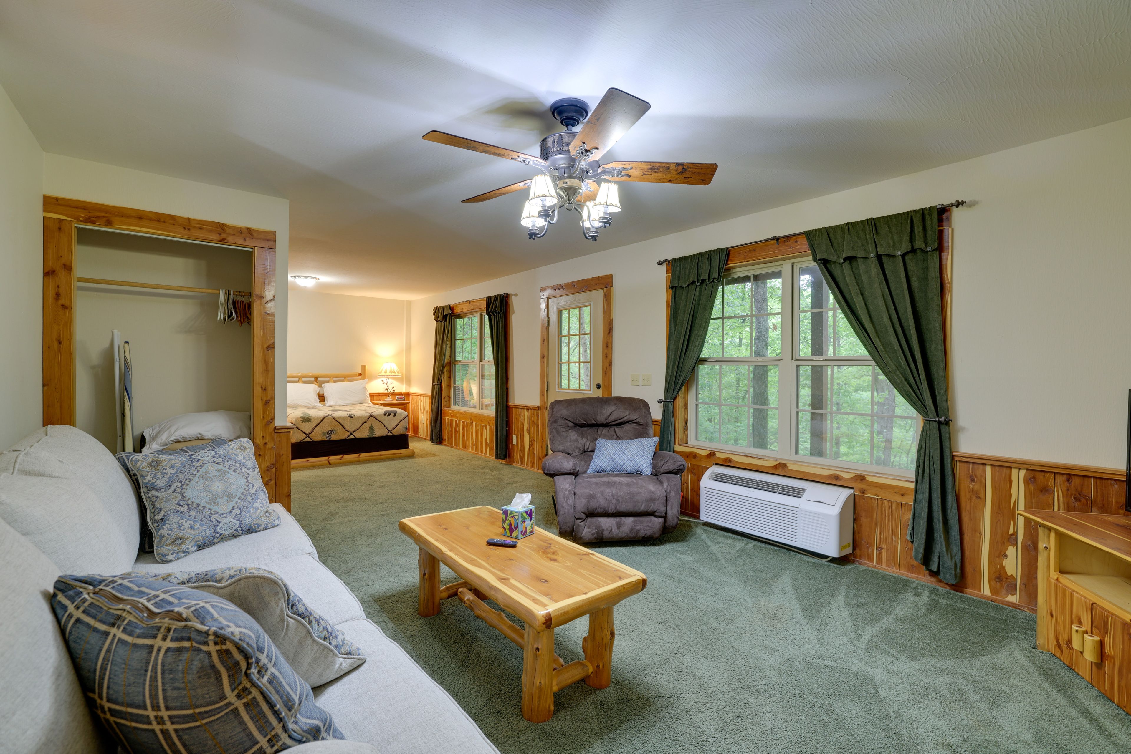 Bedroom | 2 Queen Beds | Queen Sleeper Sofa | Separated by Door | Basement