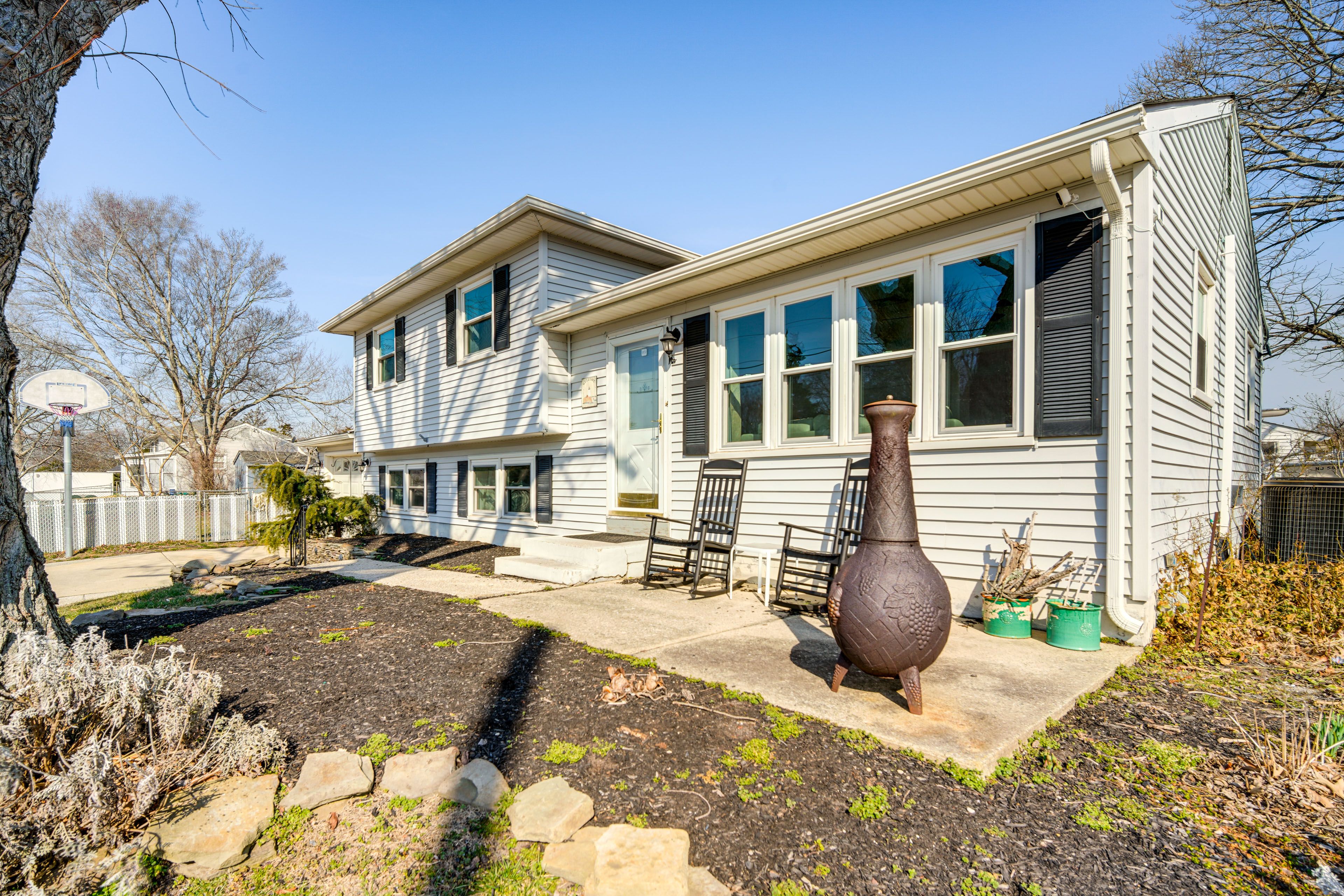 Front Porch | Chiminea | Rocking Chairs