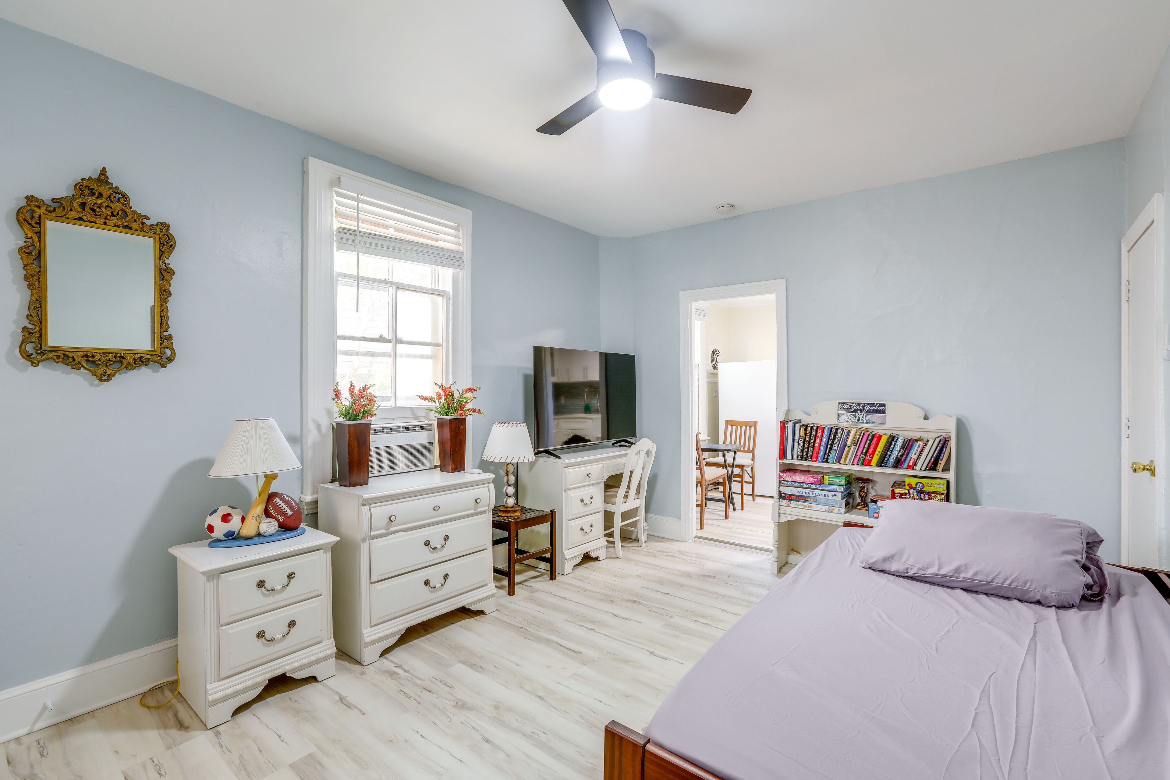 Studio | Twin Bed w/ Twin Trundle | Linens | Window A/C Unit