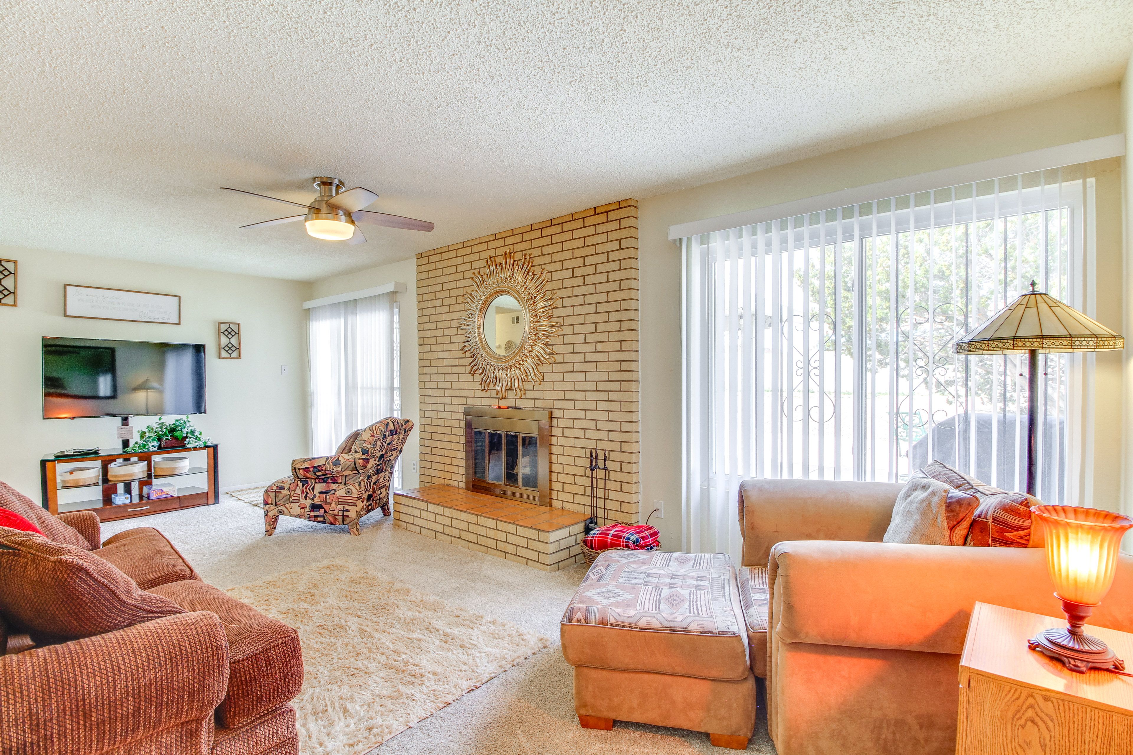 Living Room | Wood-Burning Fireplace