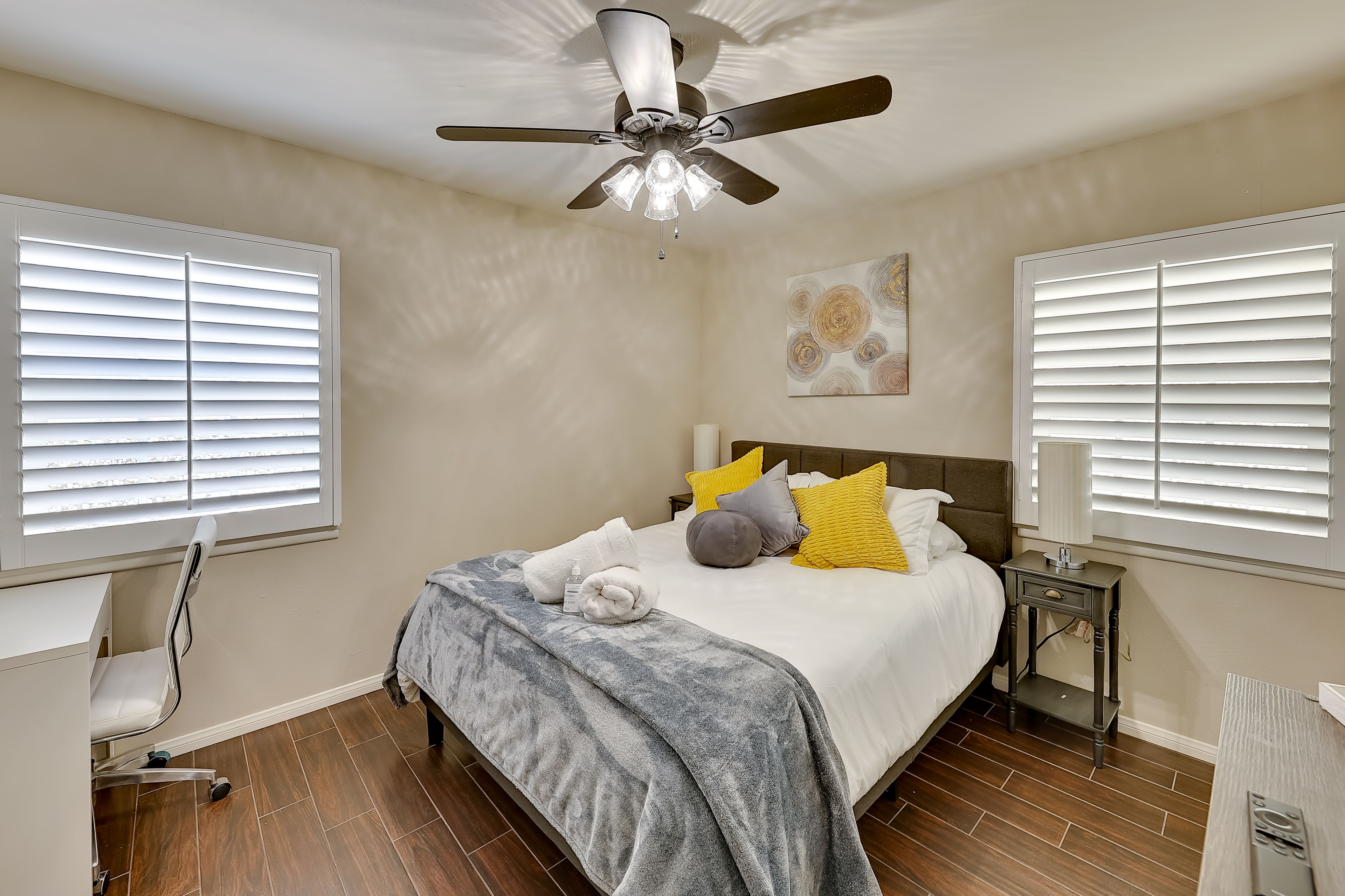 Bedroom 2 | Main Level | Queen Bed | Laptop-Friendly Workspace