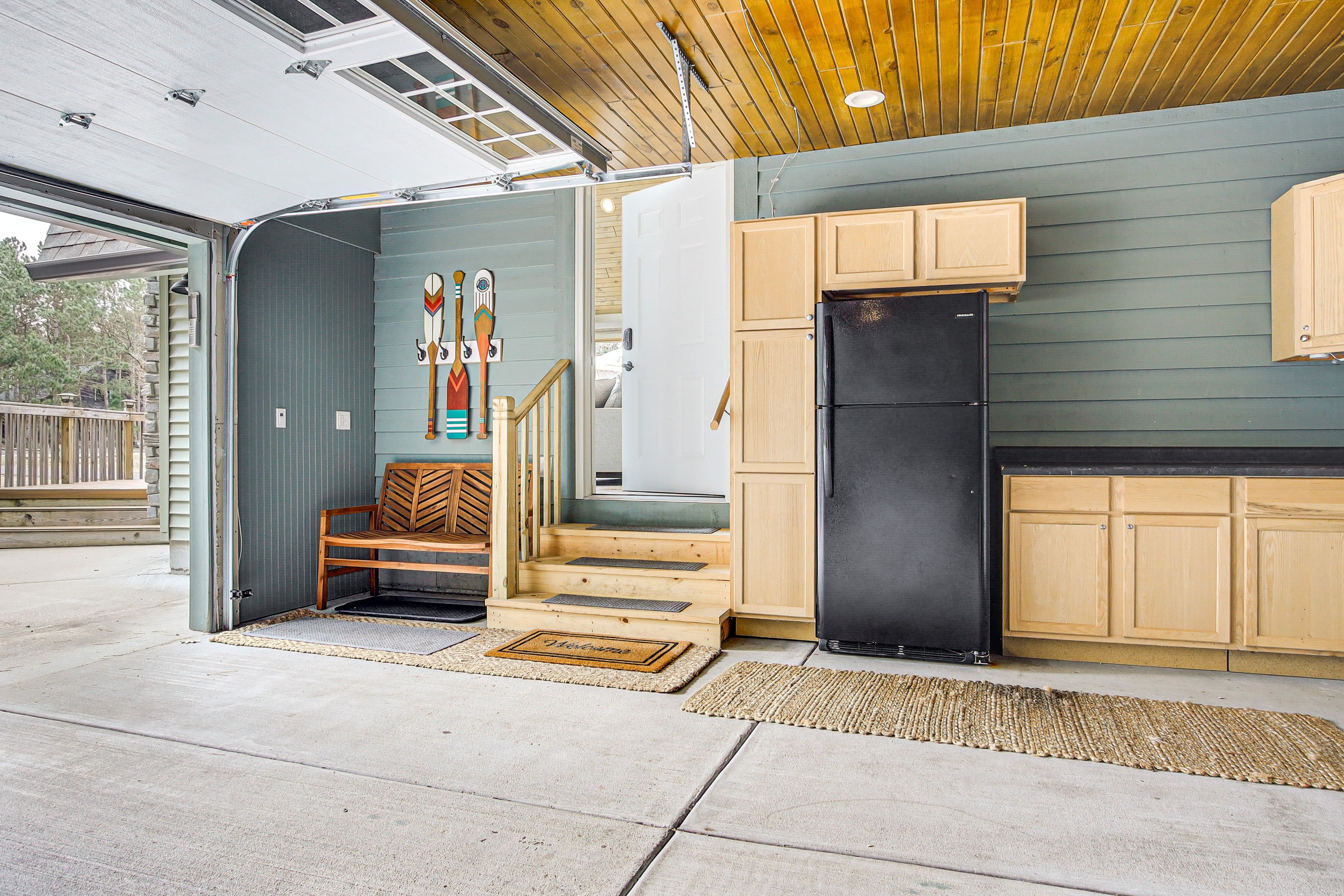 Garage Entry | Cornhole Boards Provided