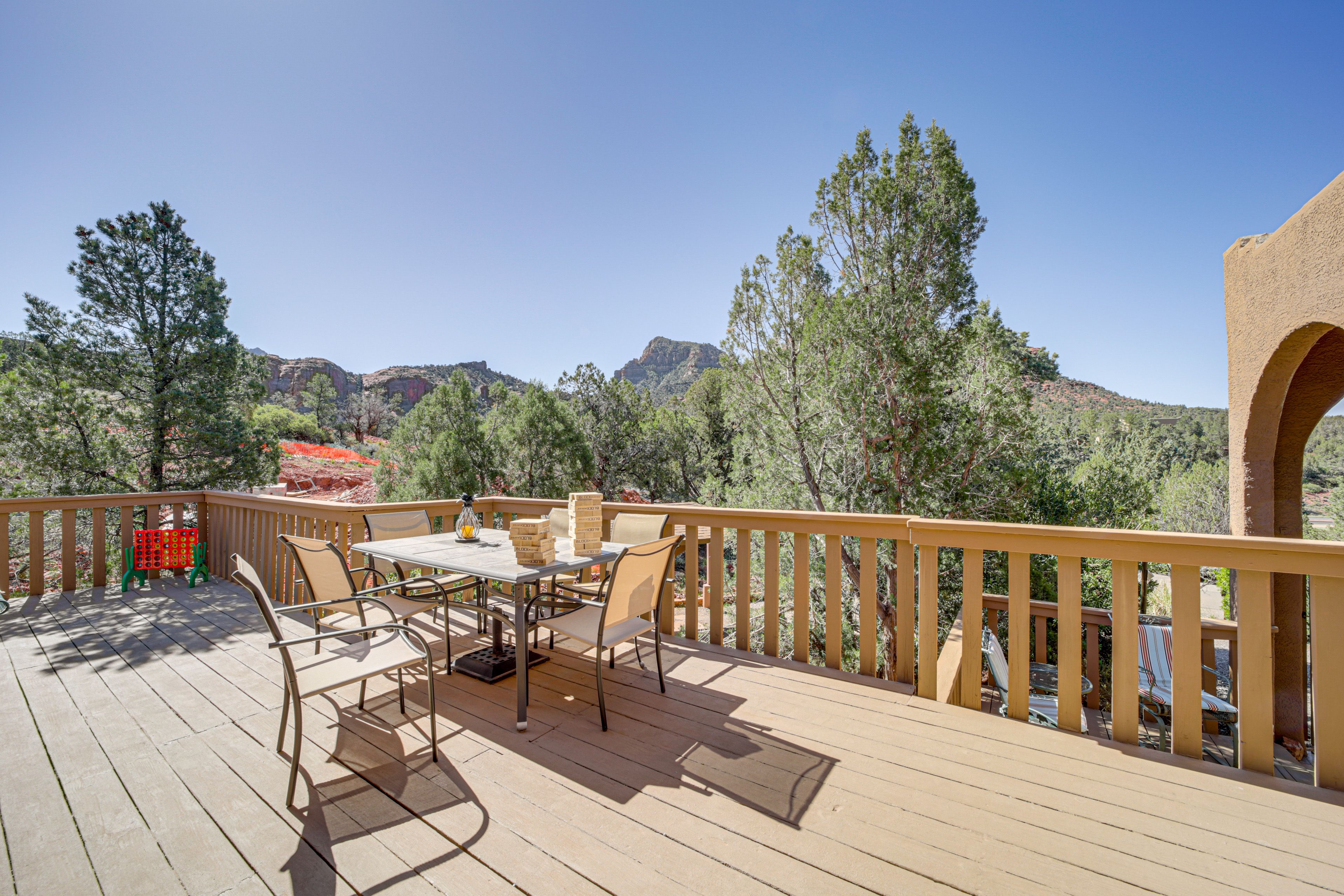 Sedona Vacation Rental | 3BR | 2BA | 2,049 Sq Ft | 5 Steps to Enter