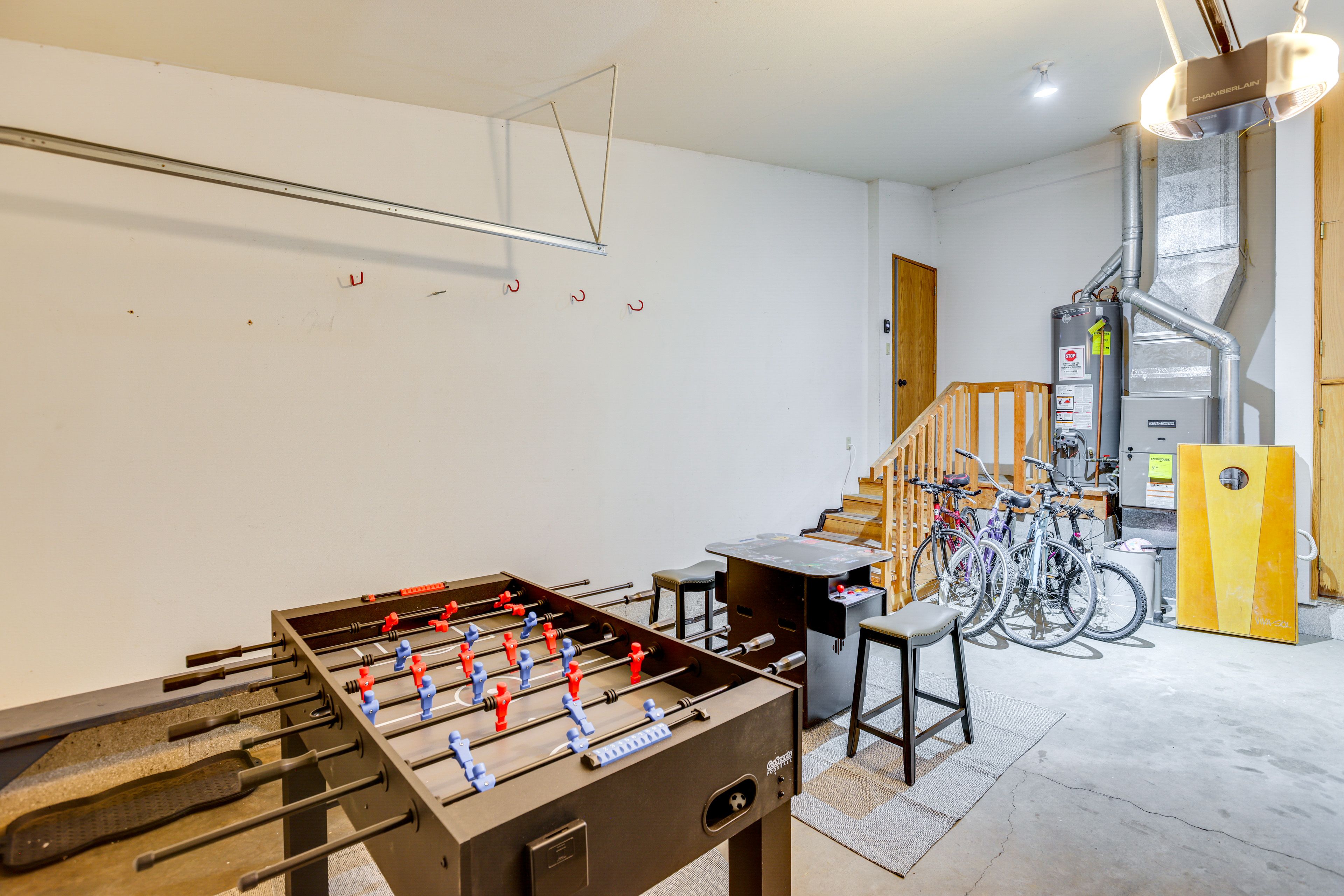 Game Room (Garage) | Cocktail Arcade Machine | Foosball Table | 1st Floor