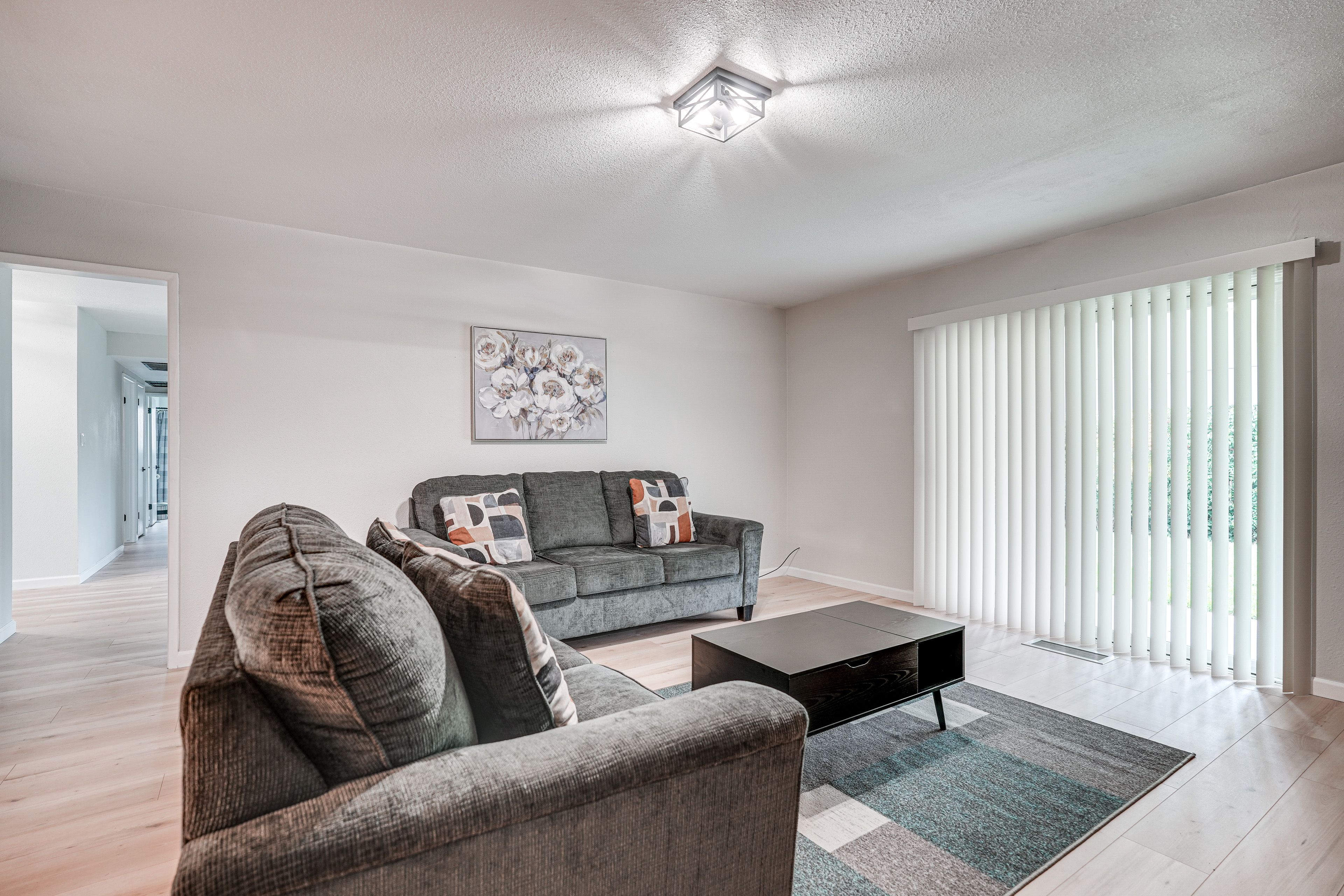 Back Living Area | Smart TV w/ Cable | Electric Fireplace