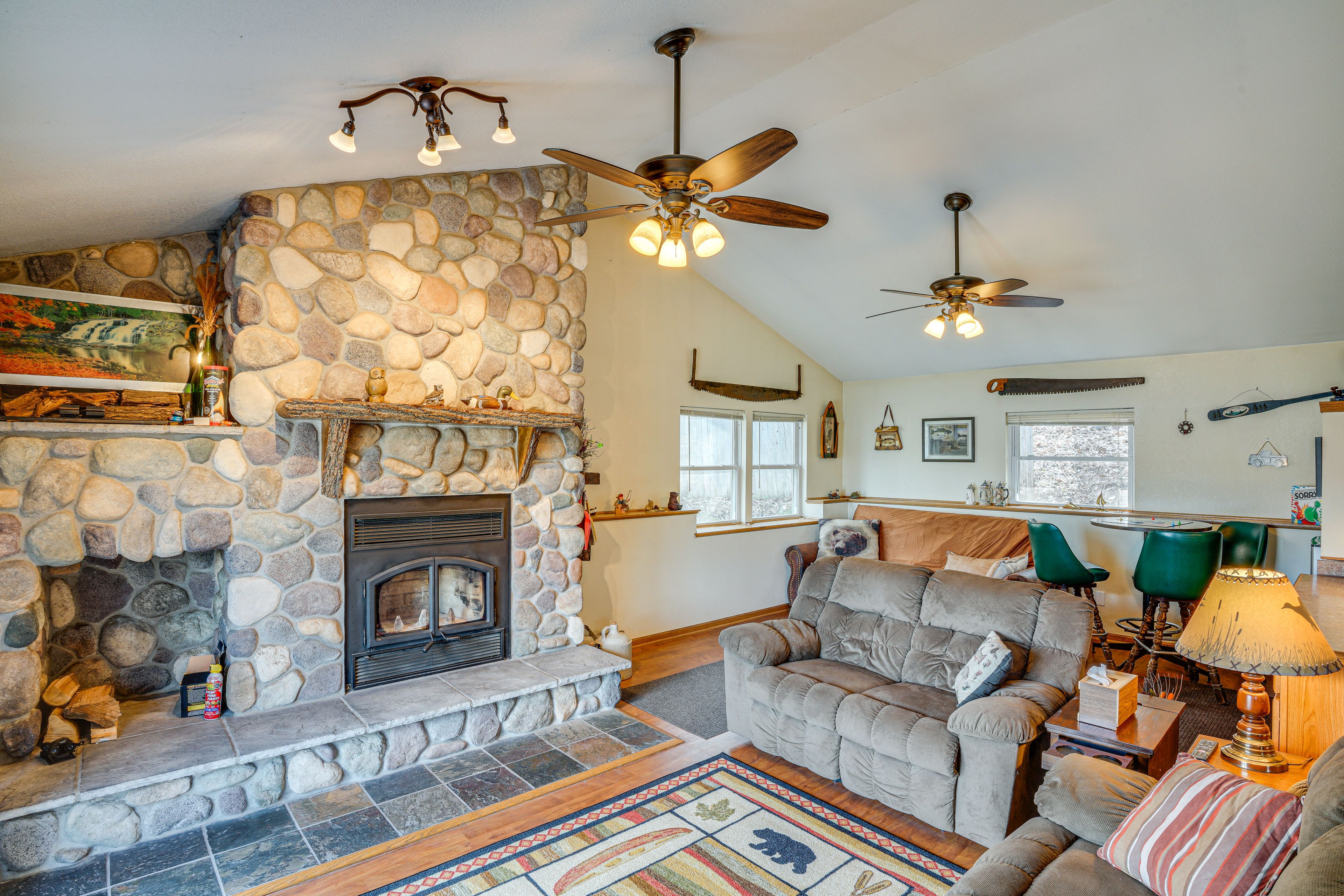 Living Area | Smart TV | Fireplace | 3 A/C Window Units