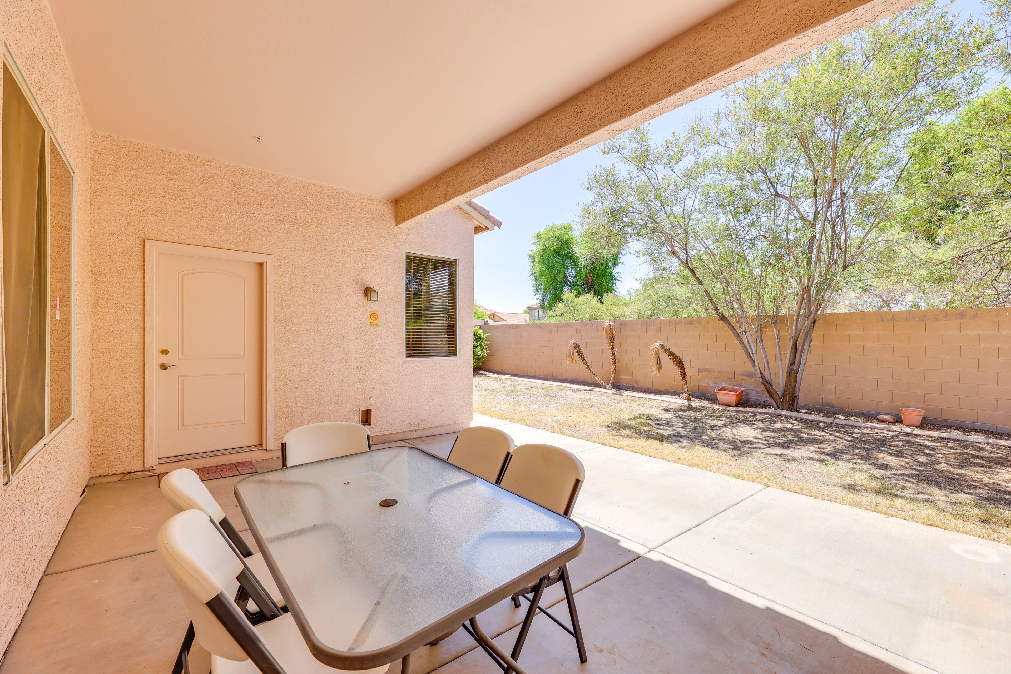 Covered Patio | Outdoor Dining Table | Fenced-In Yard