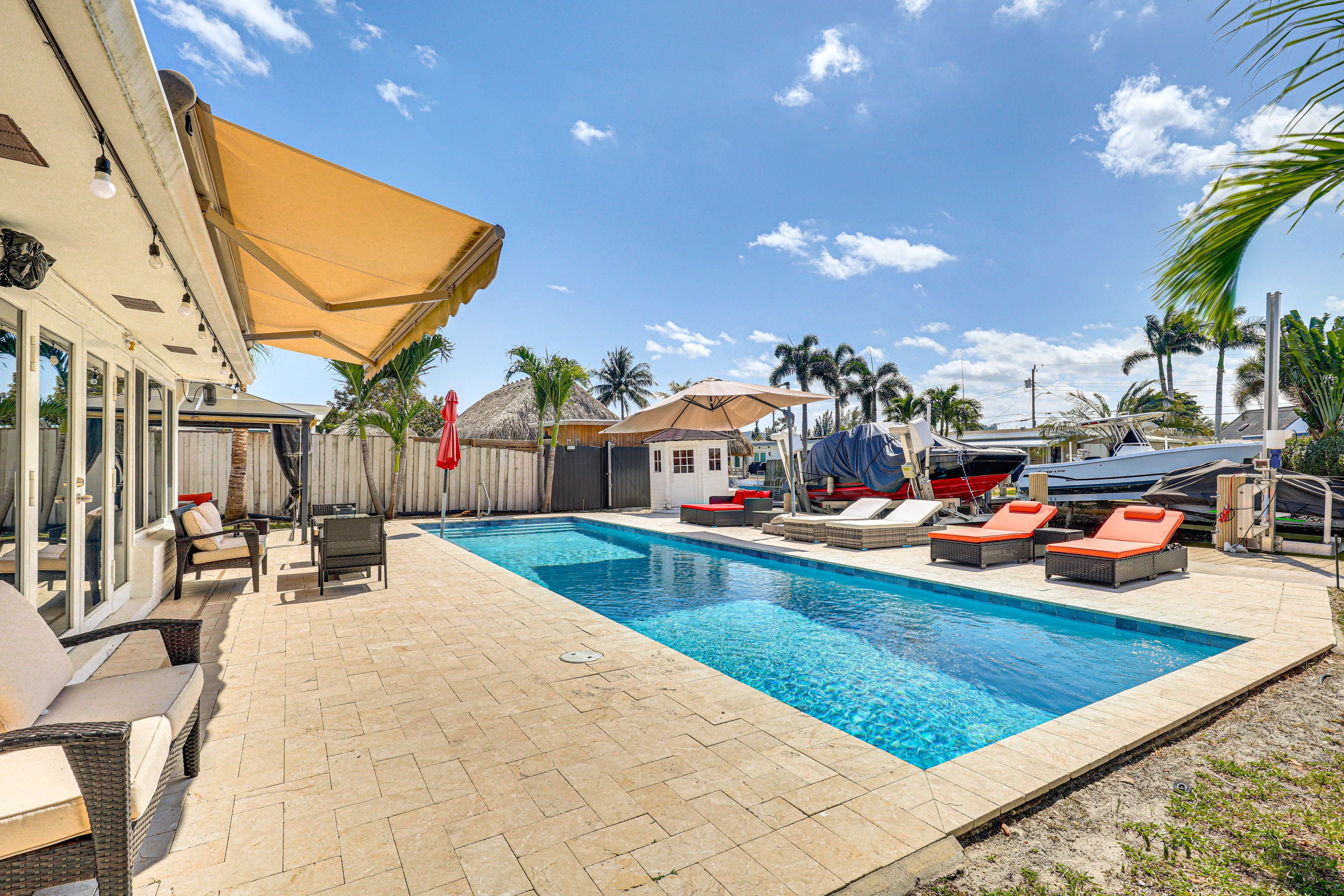 Patio | Heated Pool | Canal View