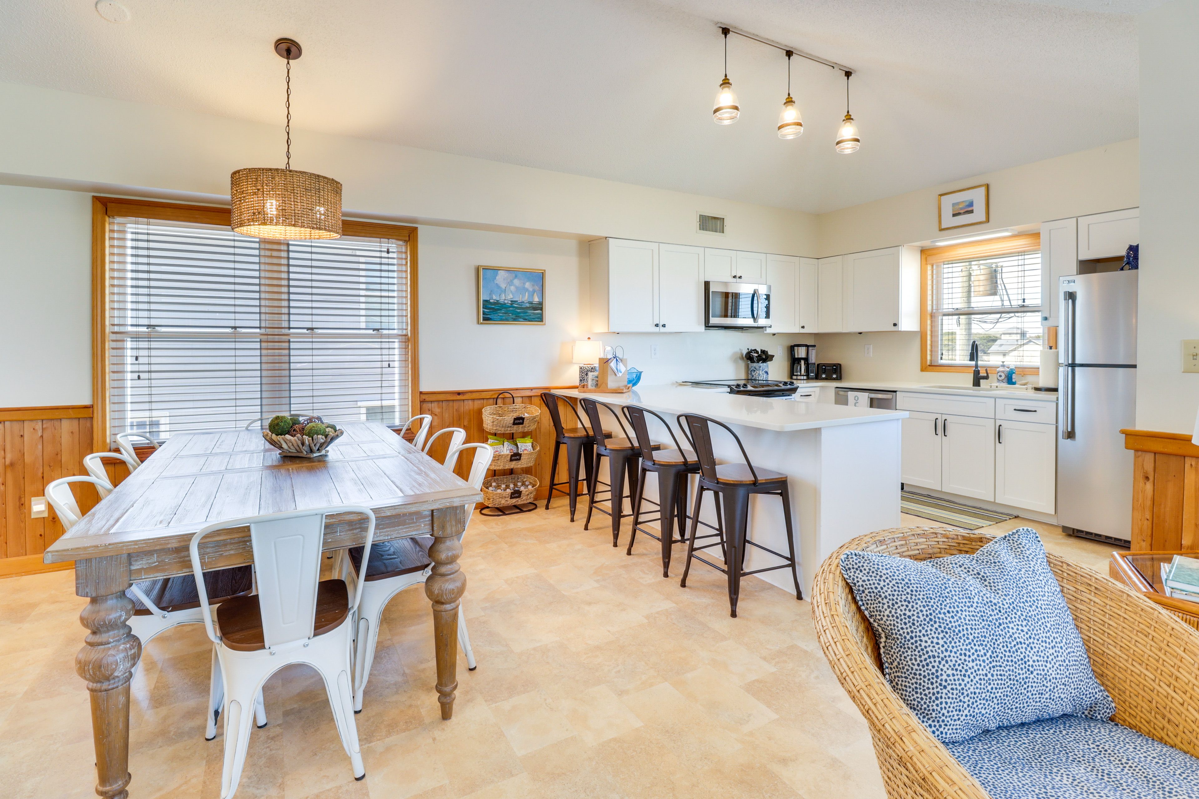 Dining Area | Dishware & Flatware | Central A/C & Heat | 2nd Floor