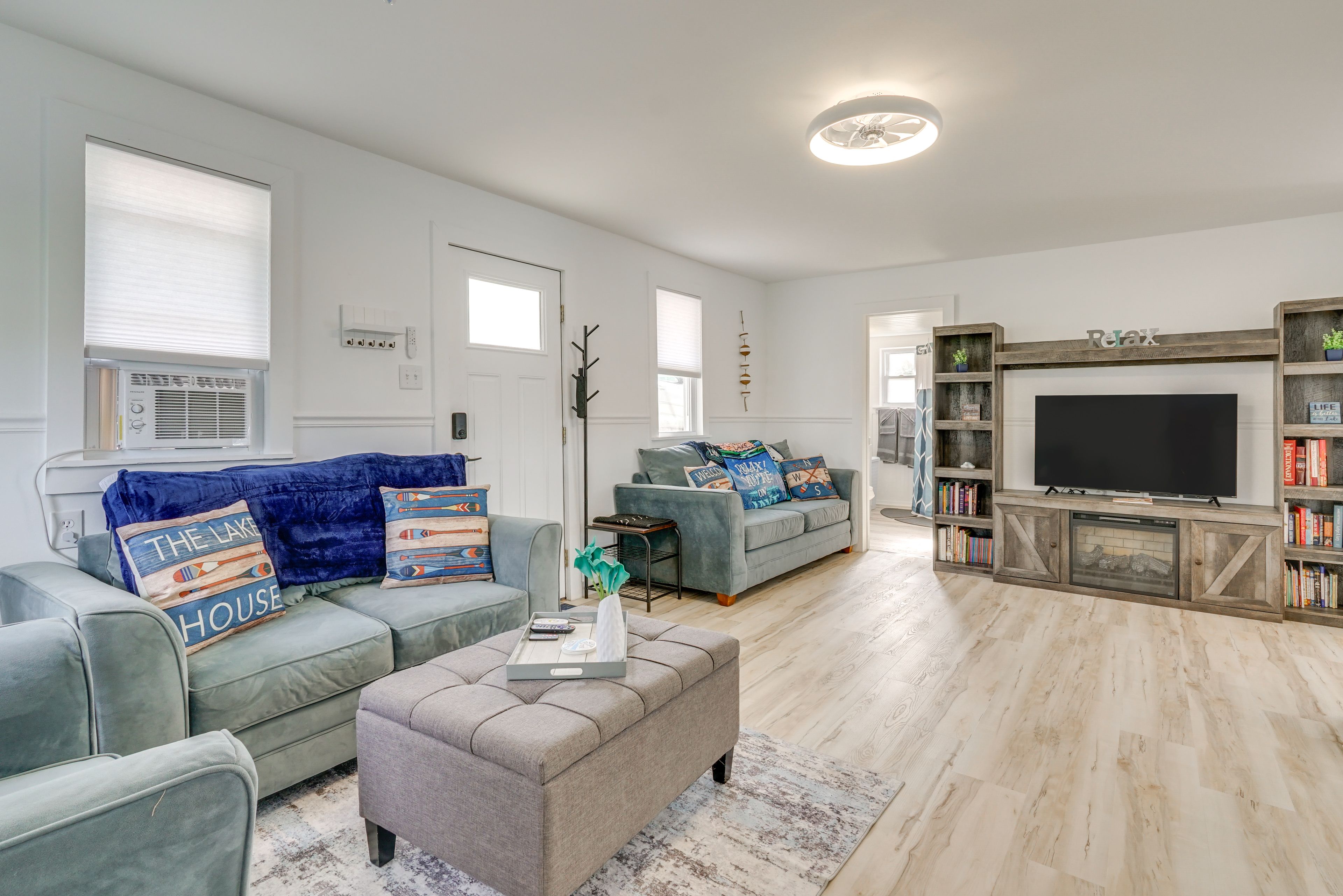 Living Room | Queen Murphy Bed | Twin Sleeper Chair | Smart TV