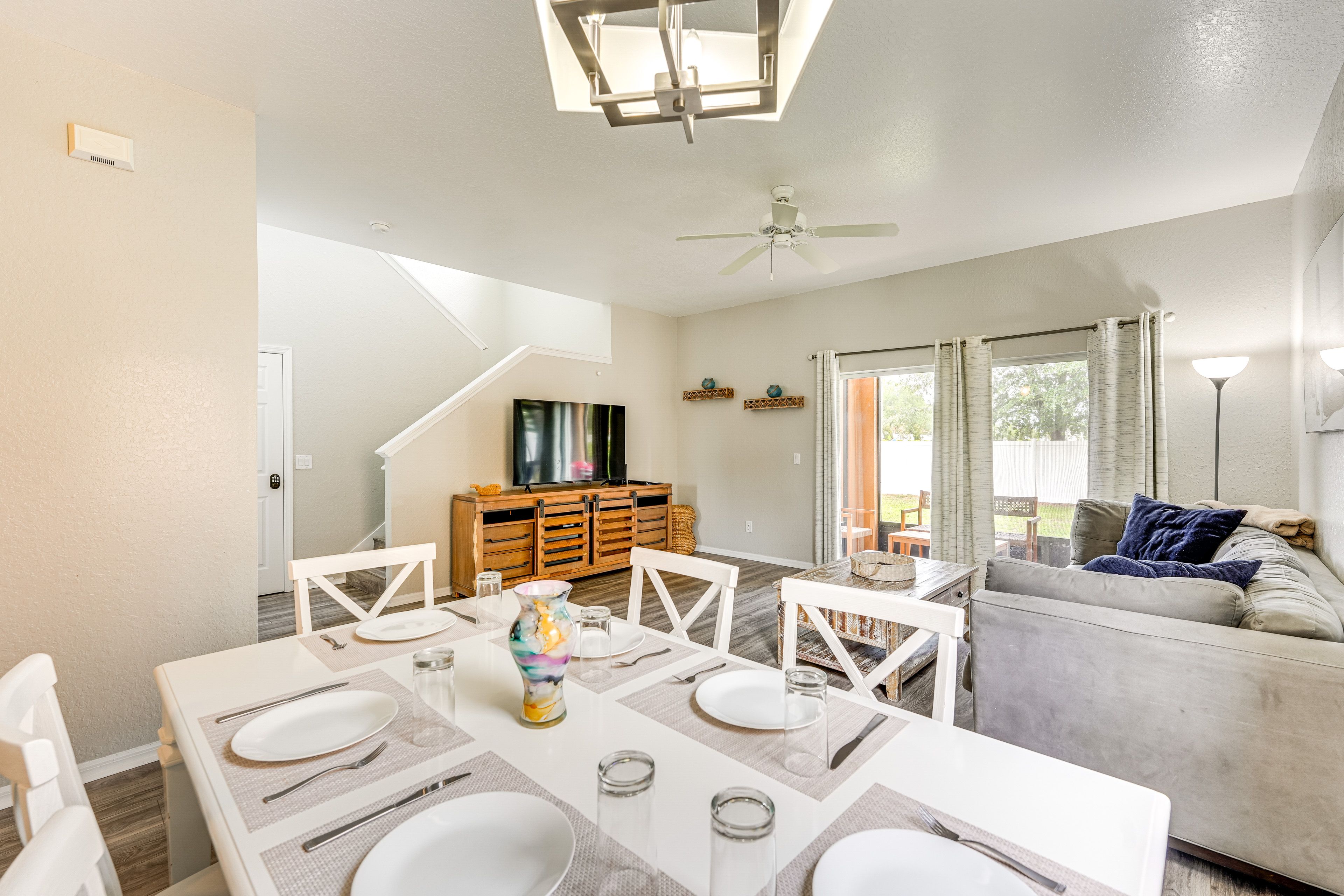 Dining Area | 2-Story Townhome | Central A/C & Heating