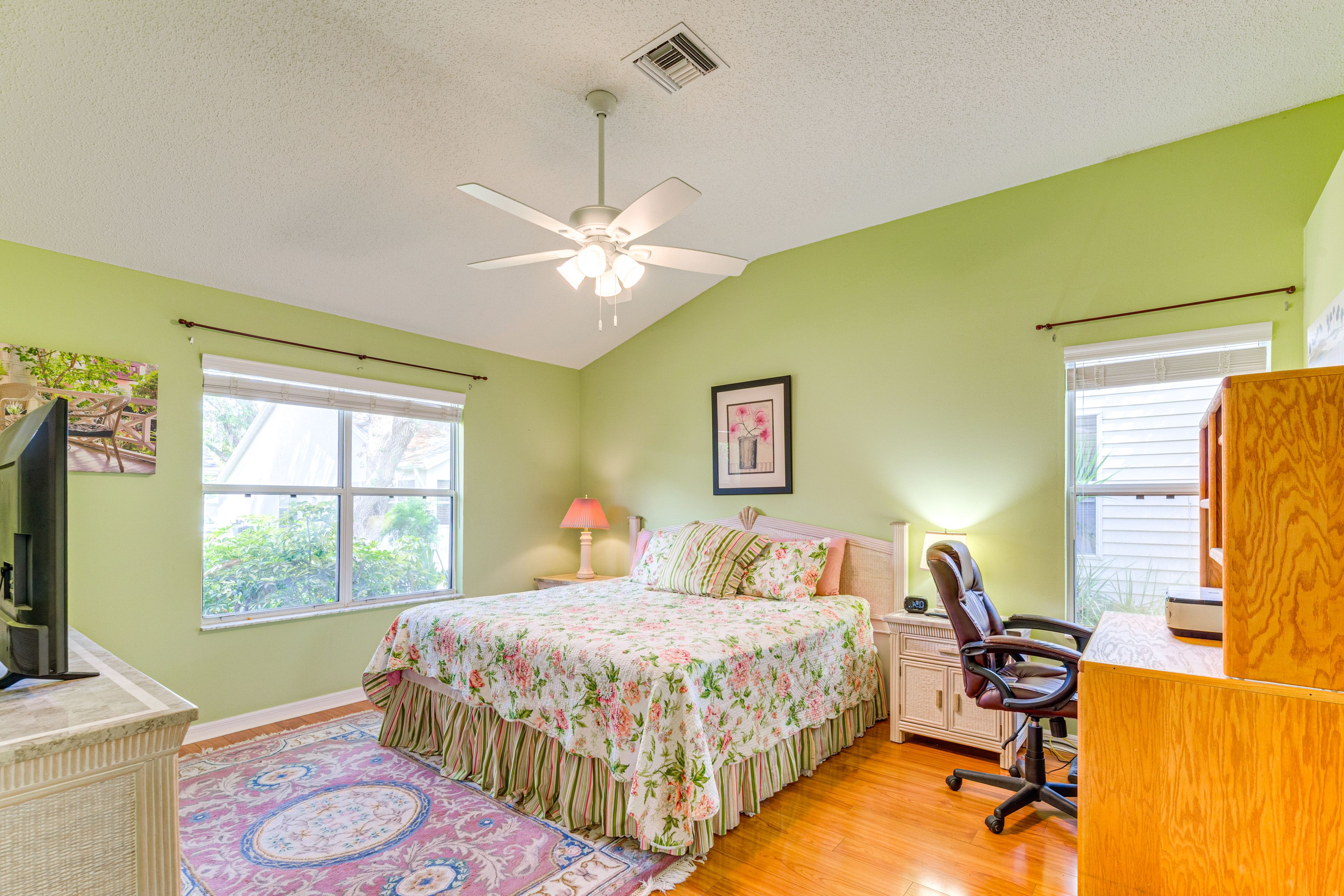 Bedroom 1 | King Bed | Linens Provided | Desk Workspace