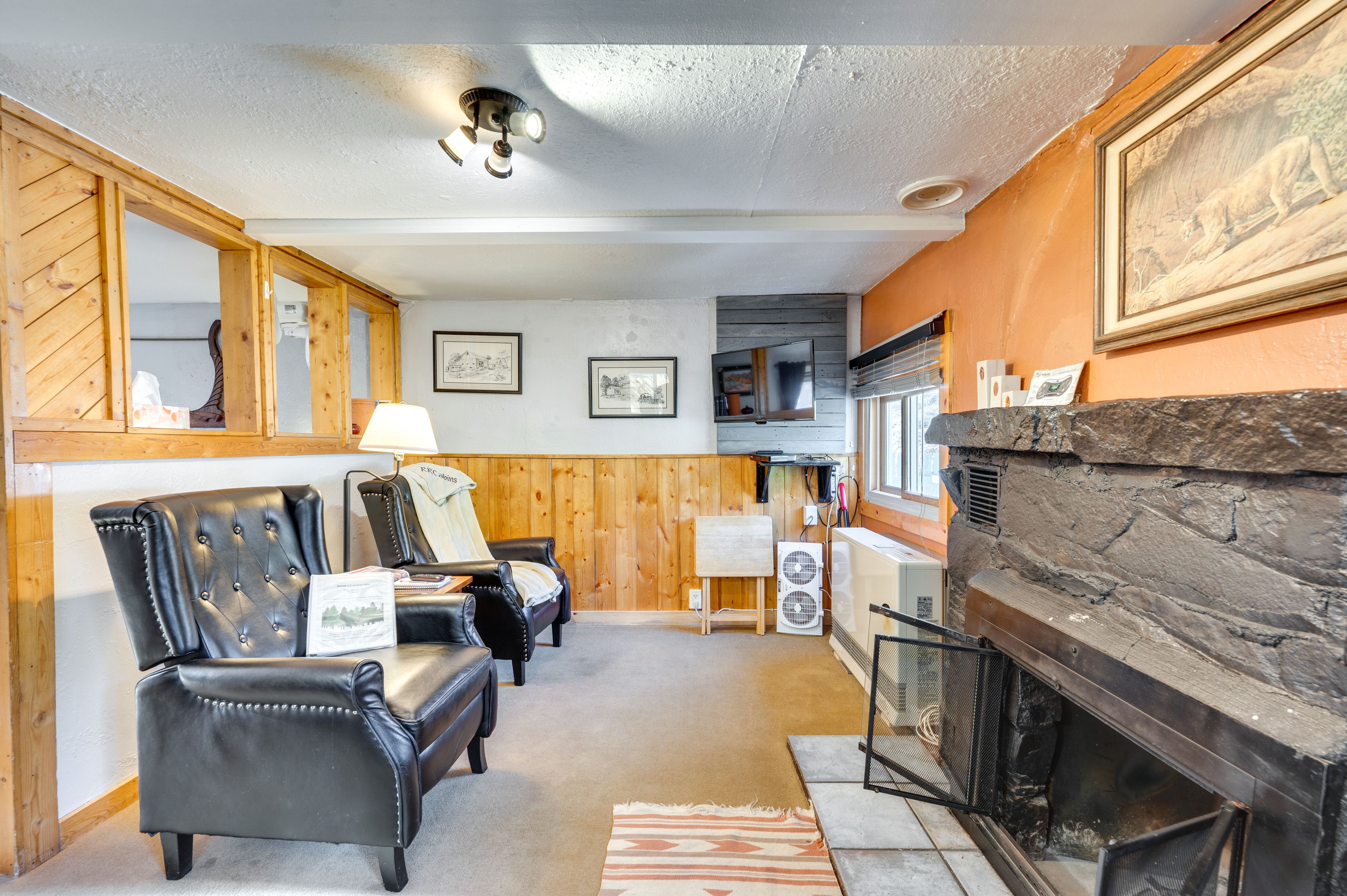 Living Area | Wood-Burning Fireplace | Cable | Free WiFi
