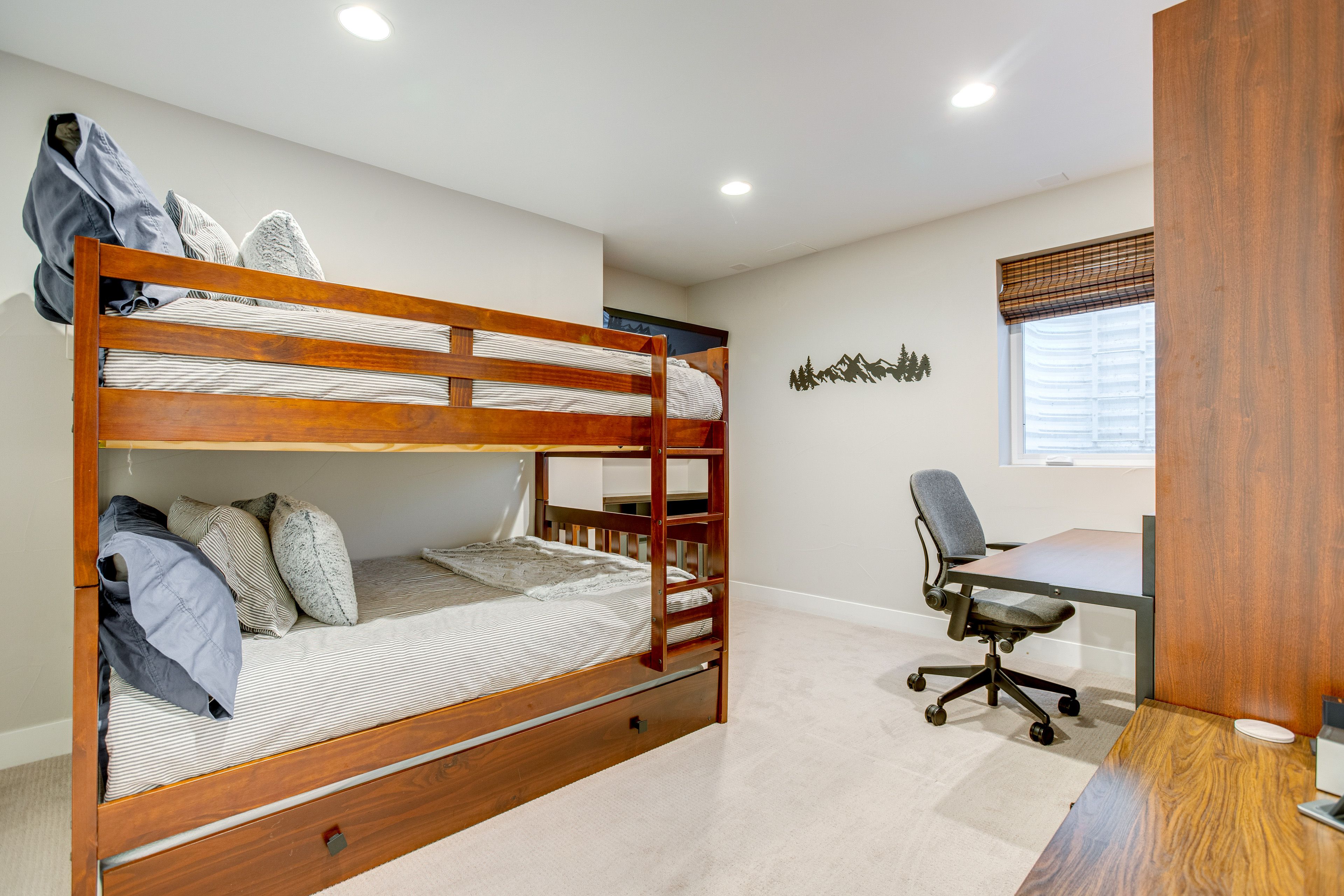 Bedroom 3 | Queen Murphy Bed | Full/Full Bunk Bed | Smart TV | Lower Level