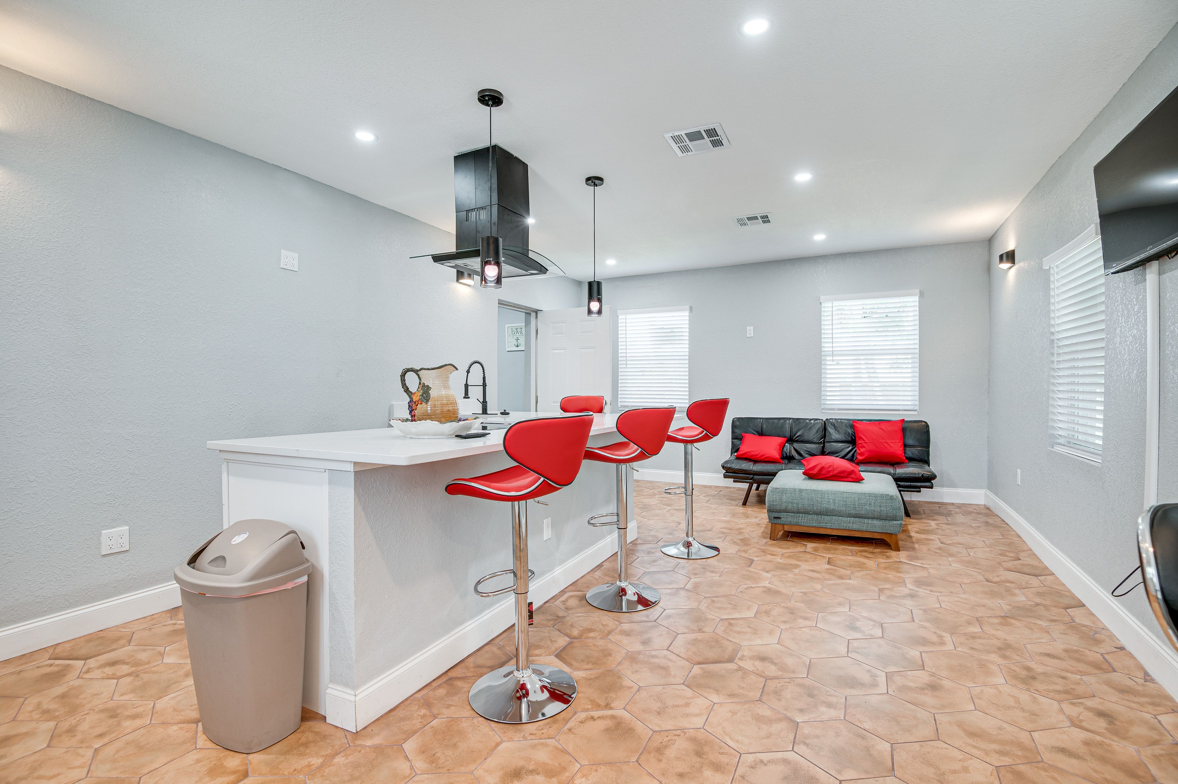 Back Living Area | Kitchenette | Smart TV | Full Futon