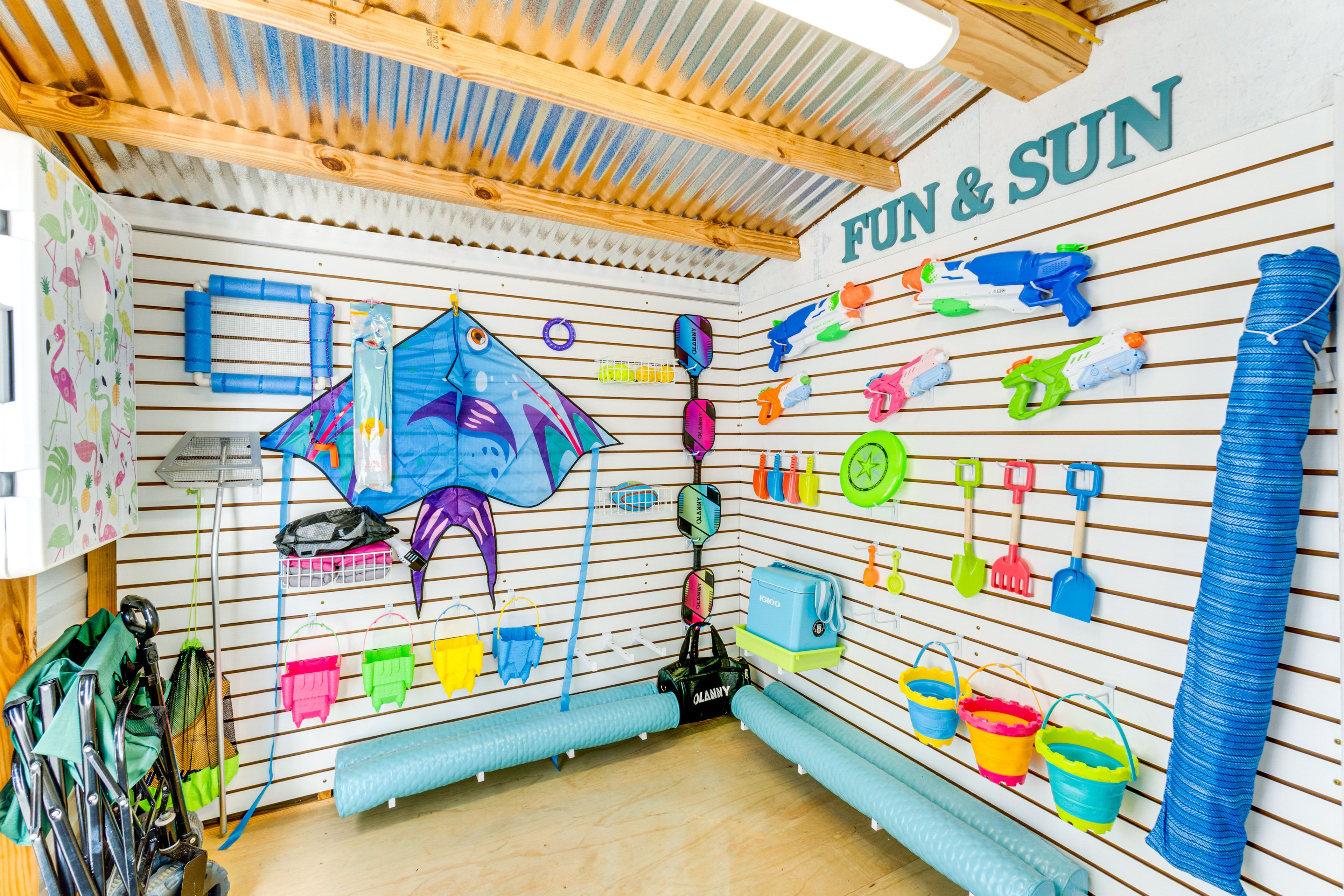 The Surf Shack Interior | Bicycles | Beach Gear Provided