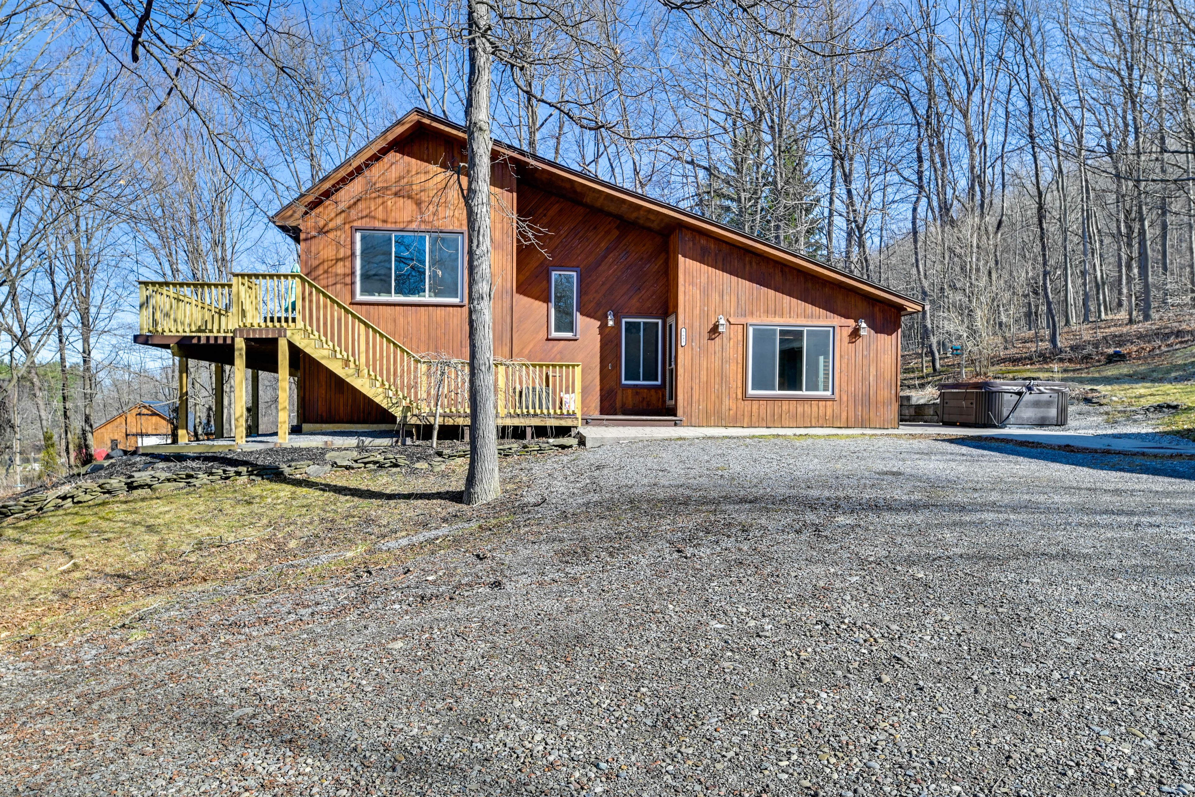 Main House Exterior | 2-Stories | Private Hot Tub | Furnished Deck