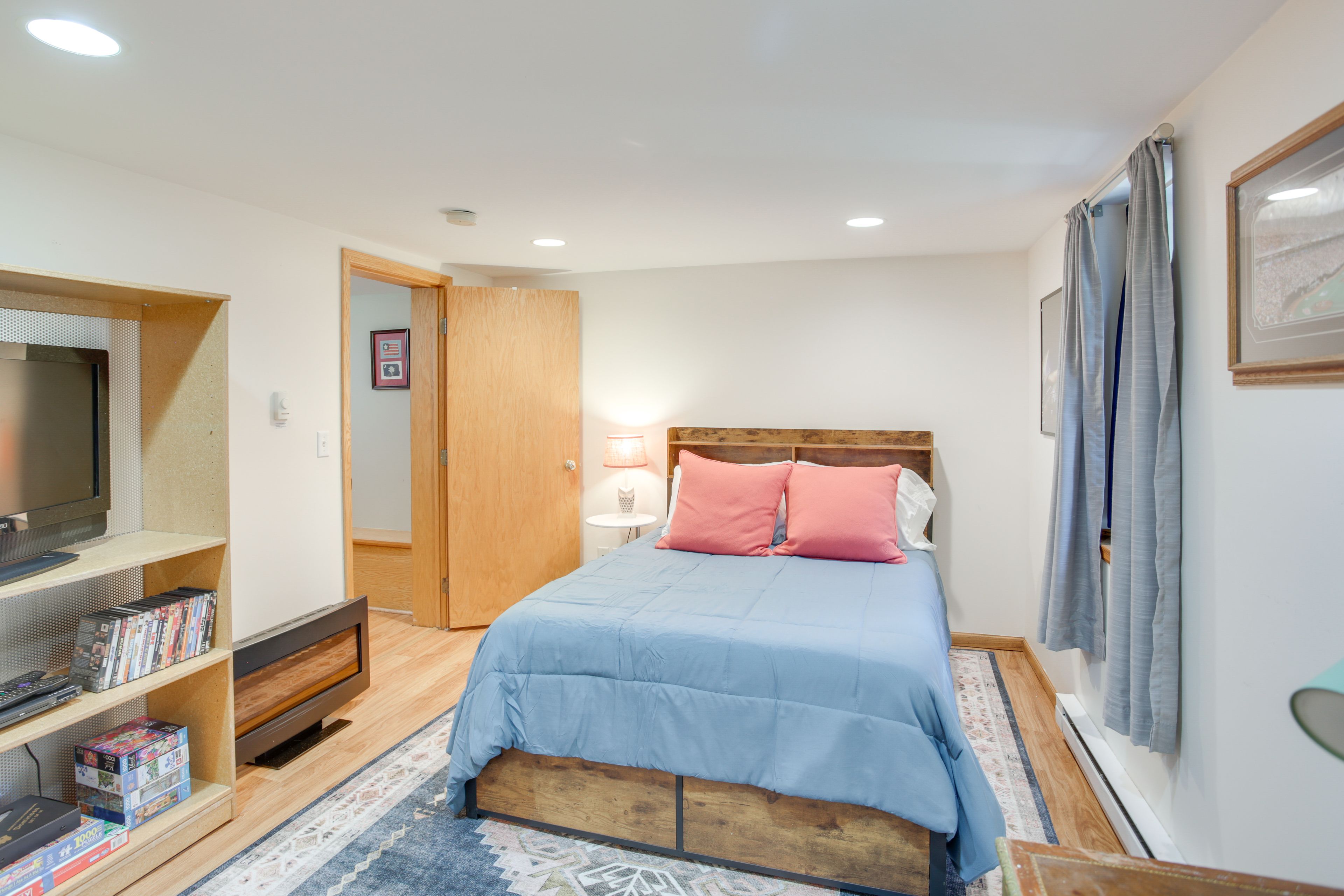 Bedroom 1 | Queen Bed | Linens | Basement