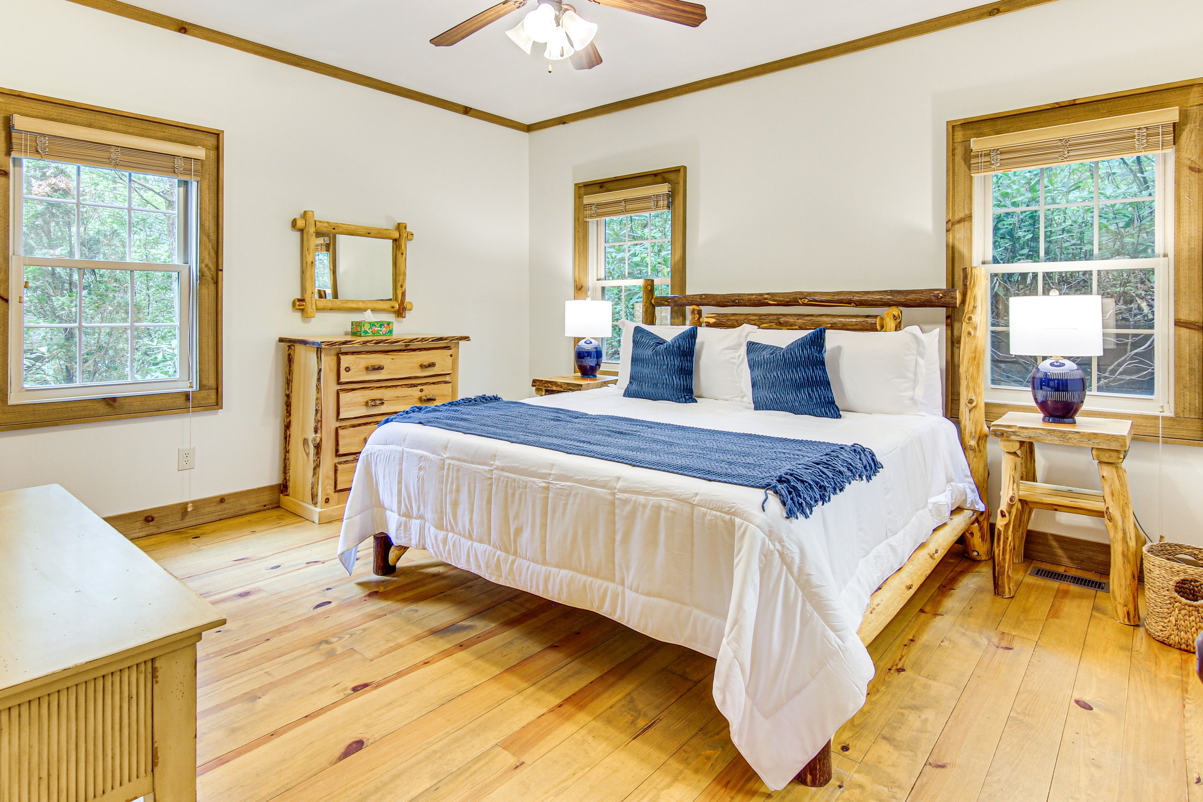 Bedroom 1 | 1st Floor | King Bed | Linens Provided | Flat-Screen TV
