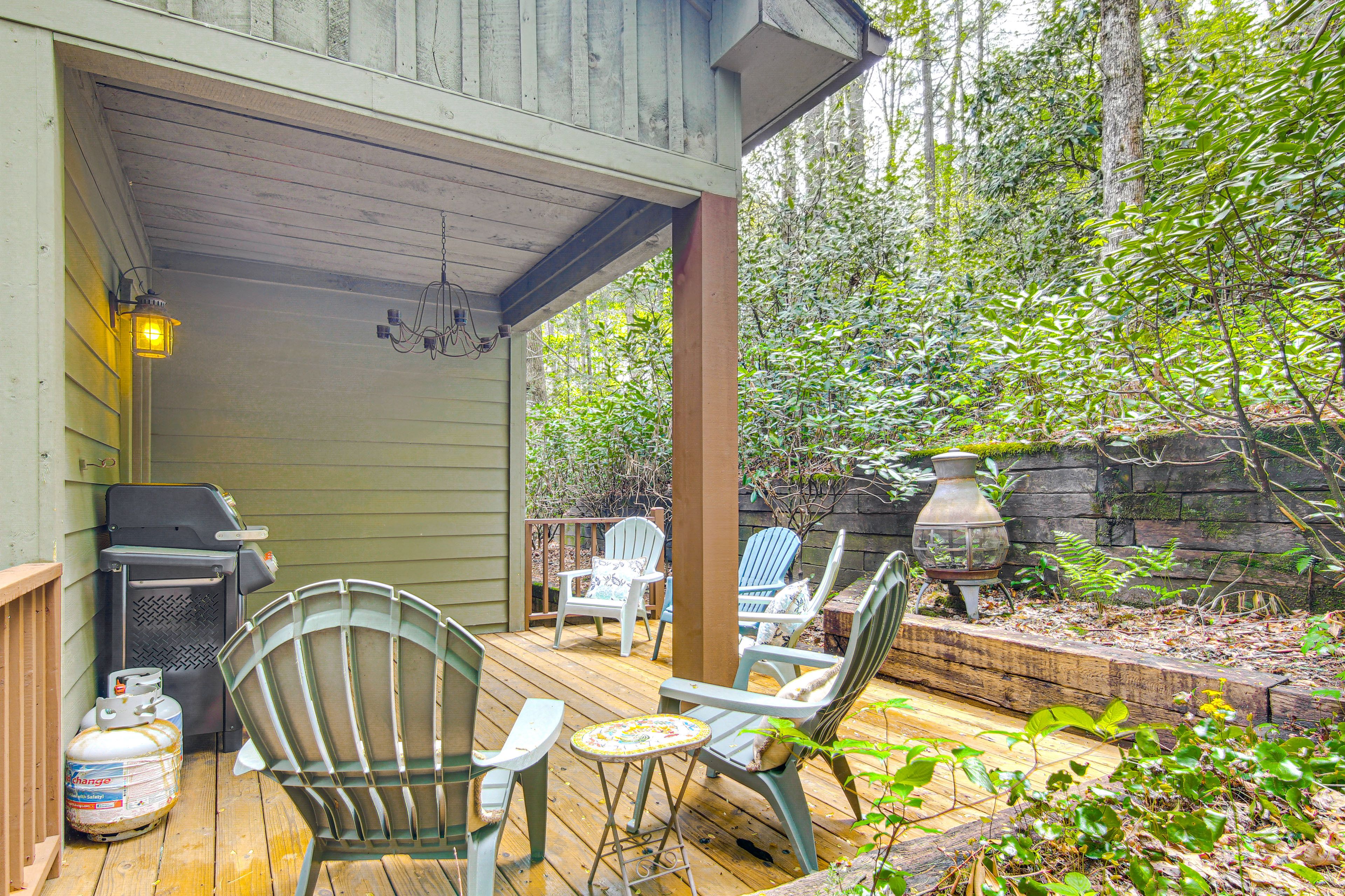 Covered Deck | Gas Grill | Chiminea | Outdoor Seating