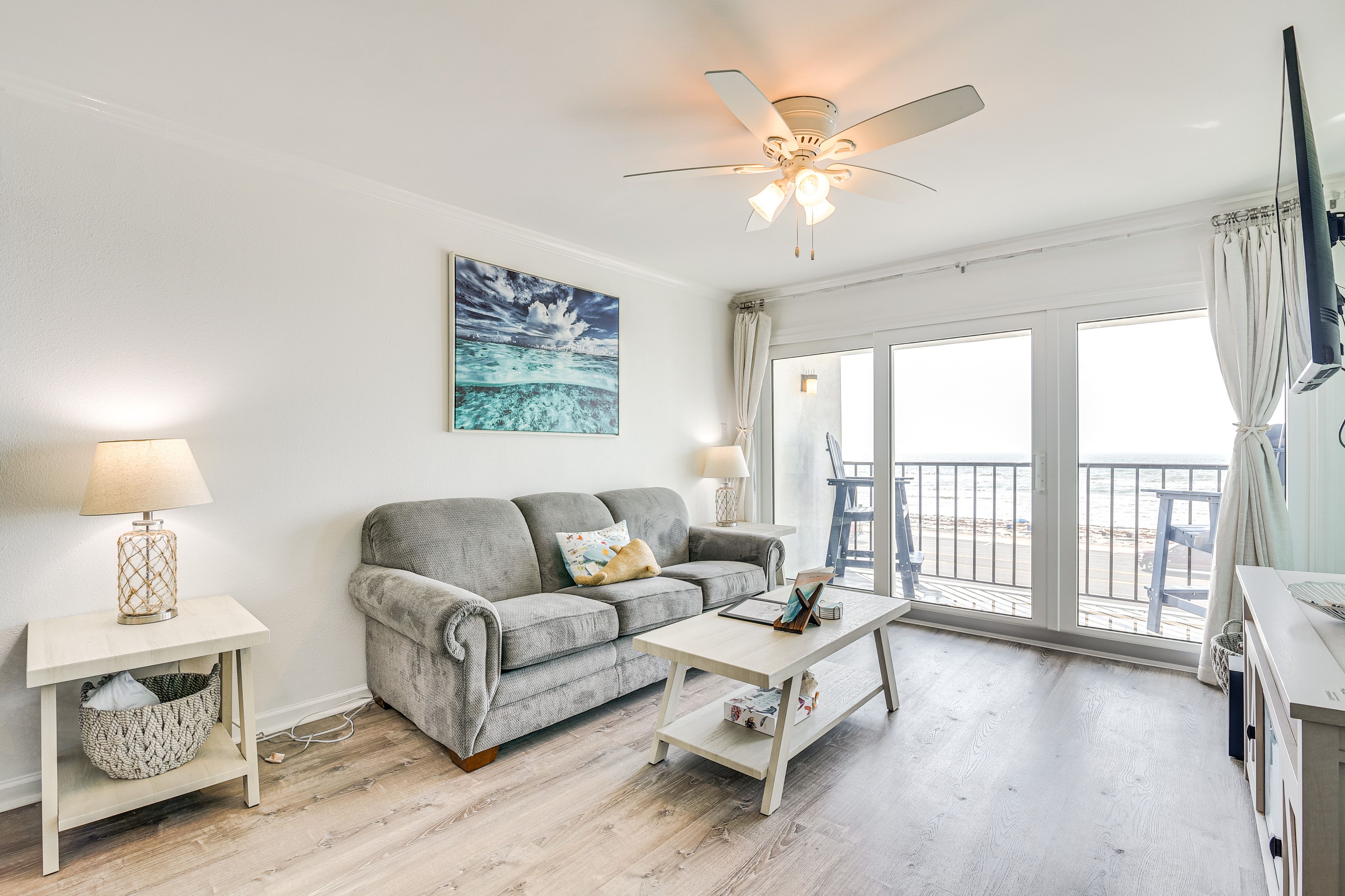 Living Room | Queen Sleeper Sofa | Smart TV | Electric Fireplace