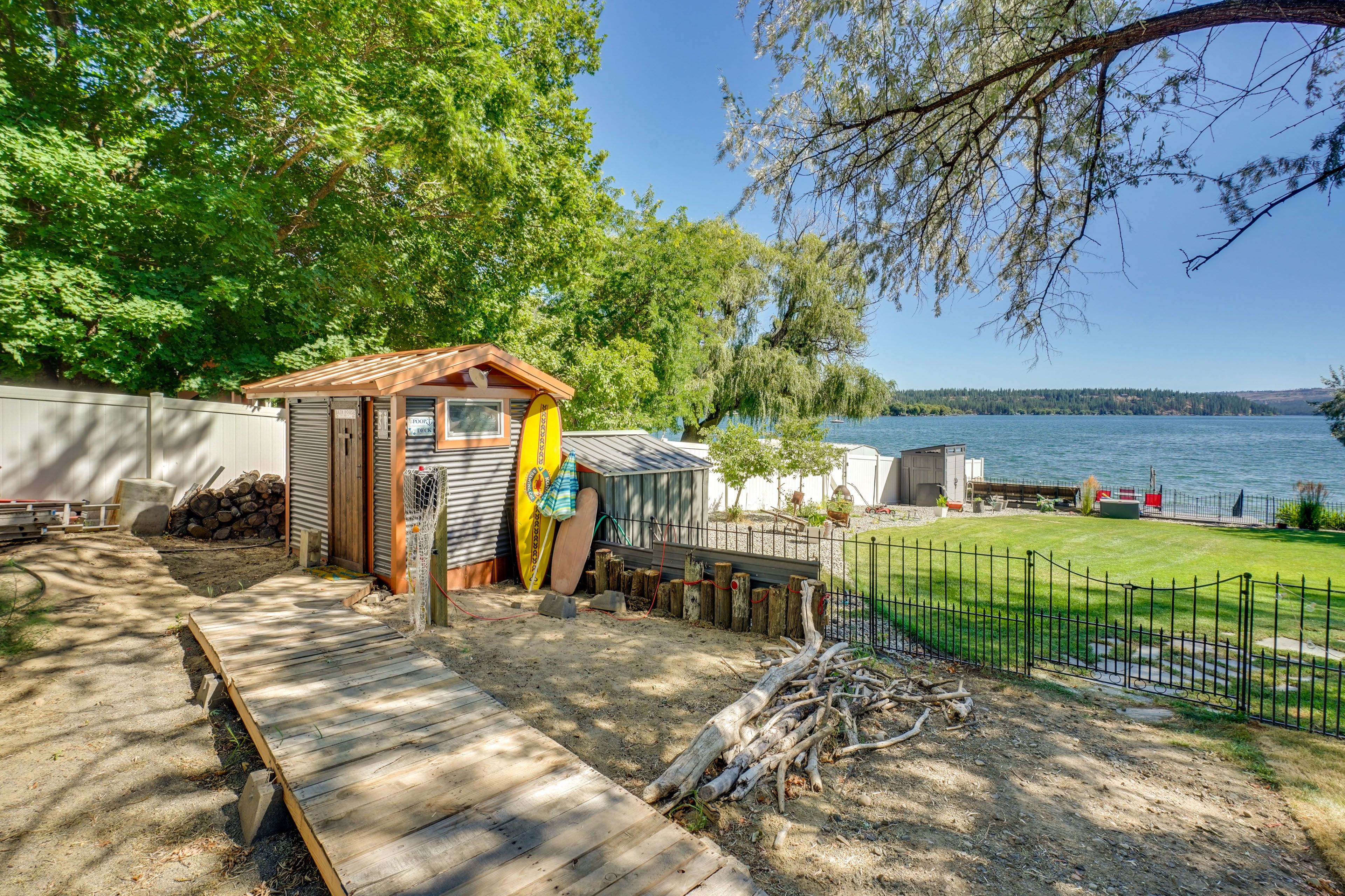 Walkway to Detached Bathroom