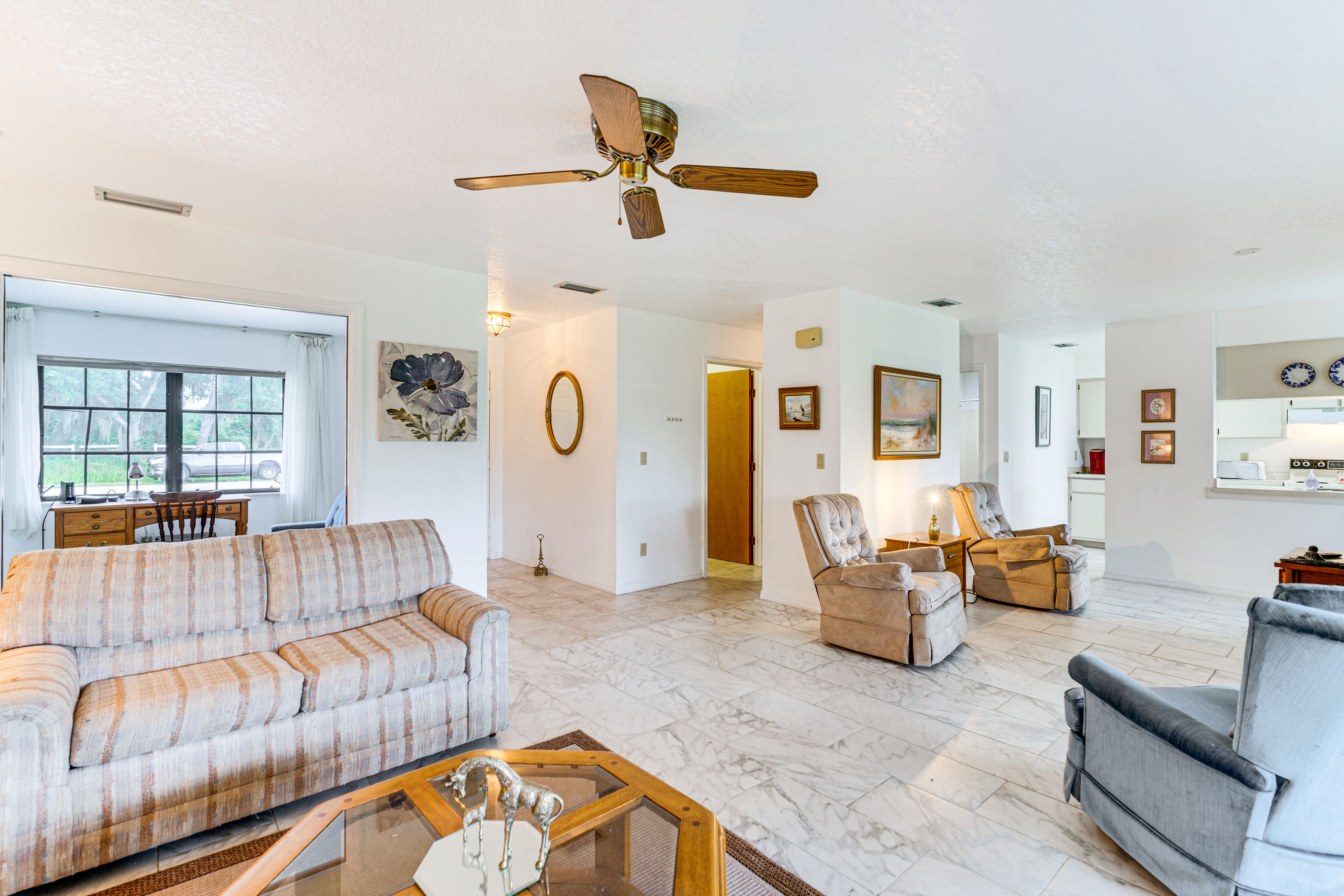 Living Room | Queen Sleeper Sofa | Central A/C & Heat | Free WiFi