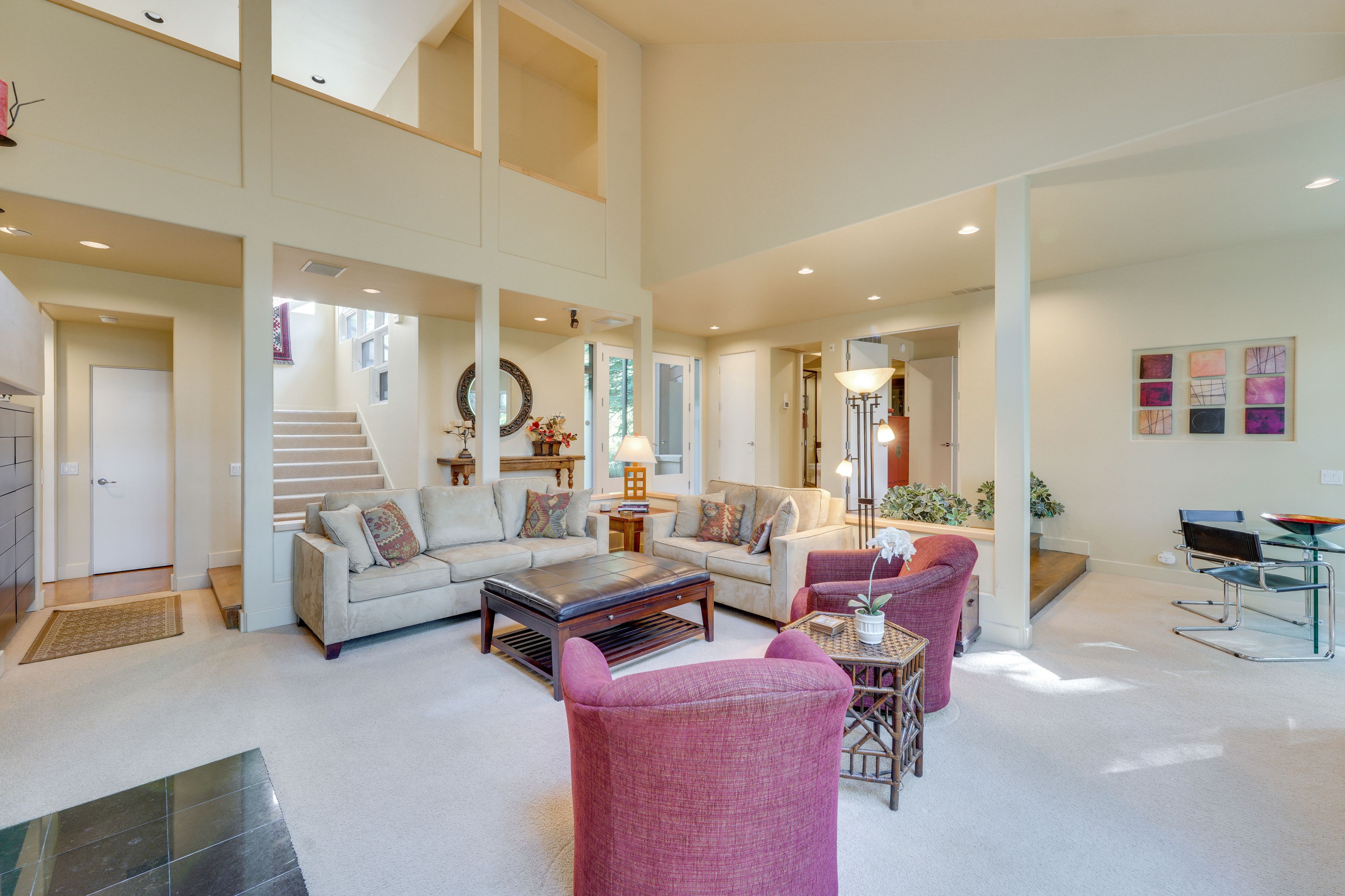 Living Room | 1st Floor | Gas Fireplace | Central Heat | Smart TV