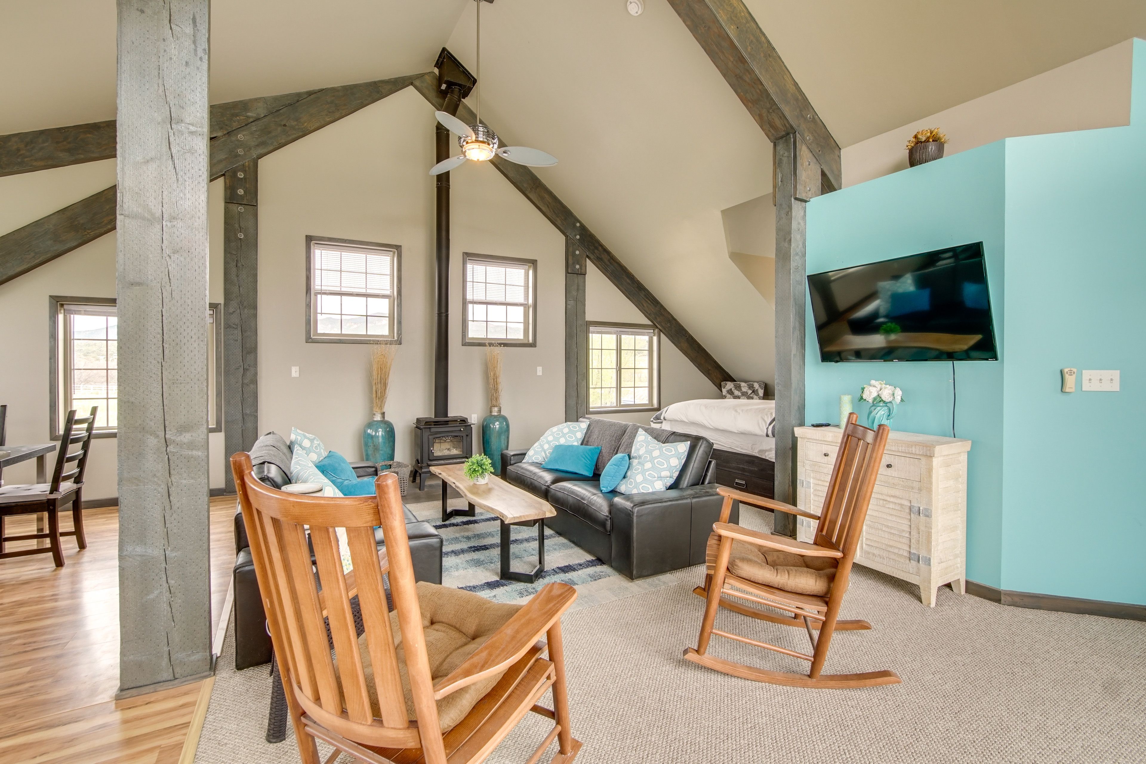 Living Area | Smart TV | Wood-Burning Stove