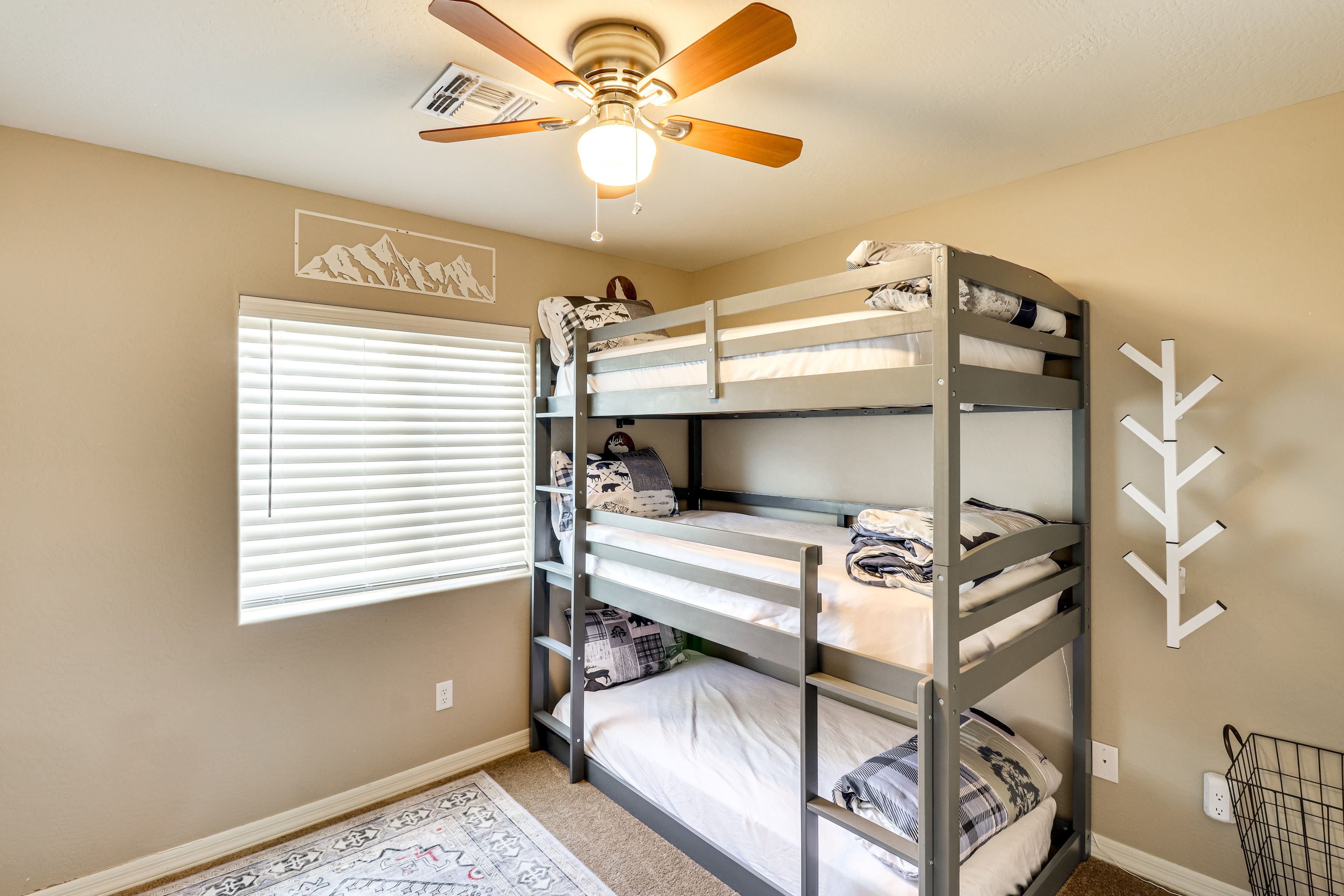 Bedroom 3 | Queen Murphy Bed | Triple Twin Bunk Bed