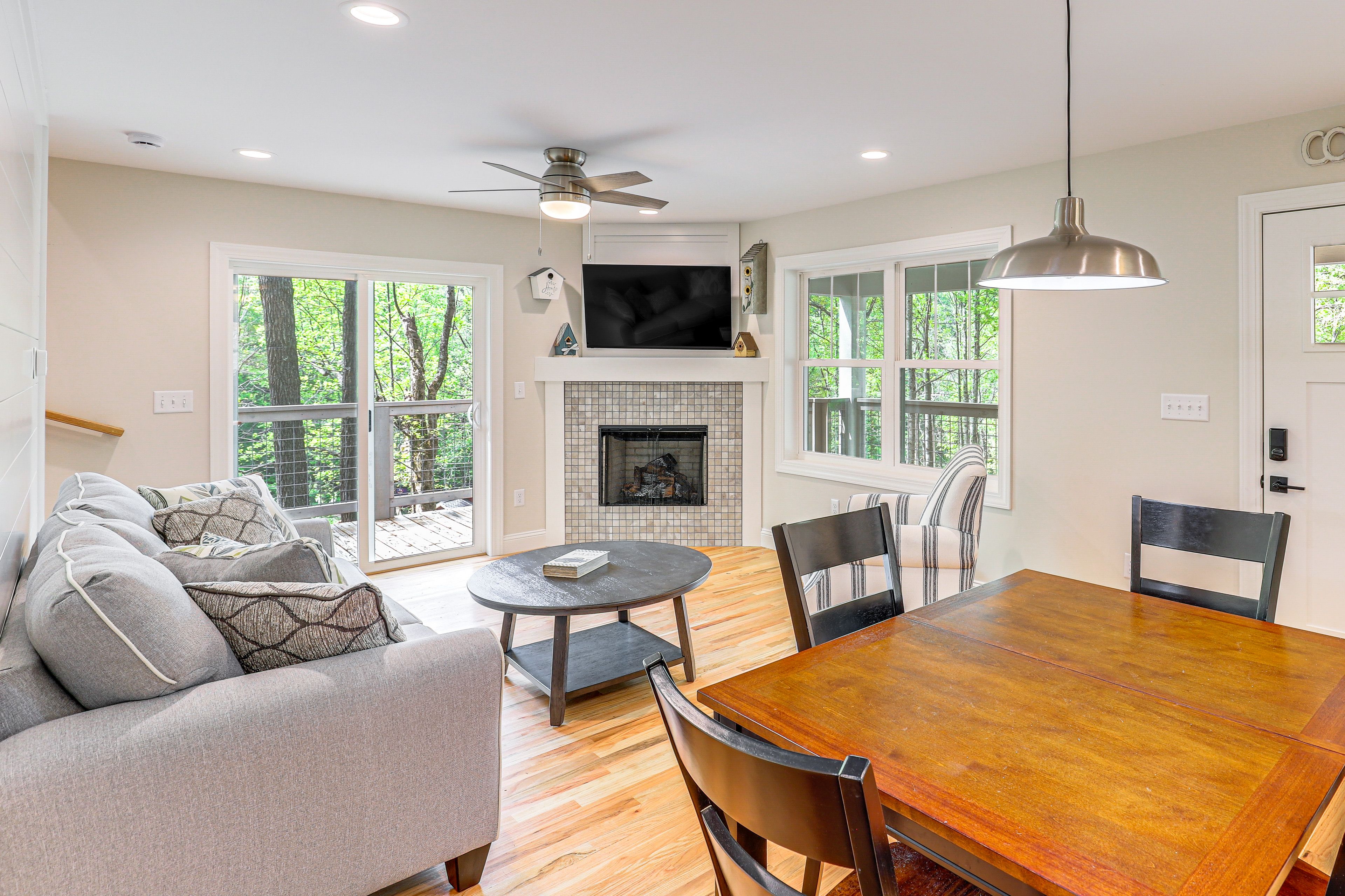 Living Room | 2-Story Home | Fireplace | Flat-Screen TV w/ Cable