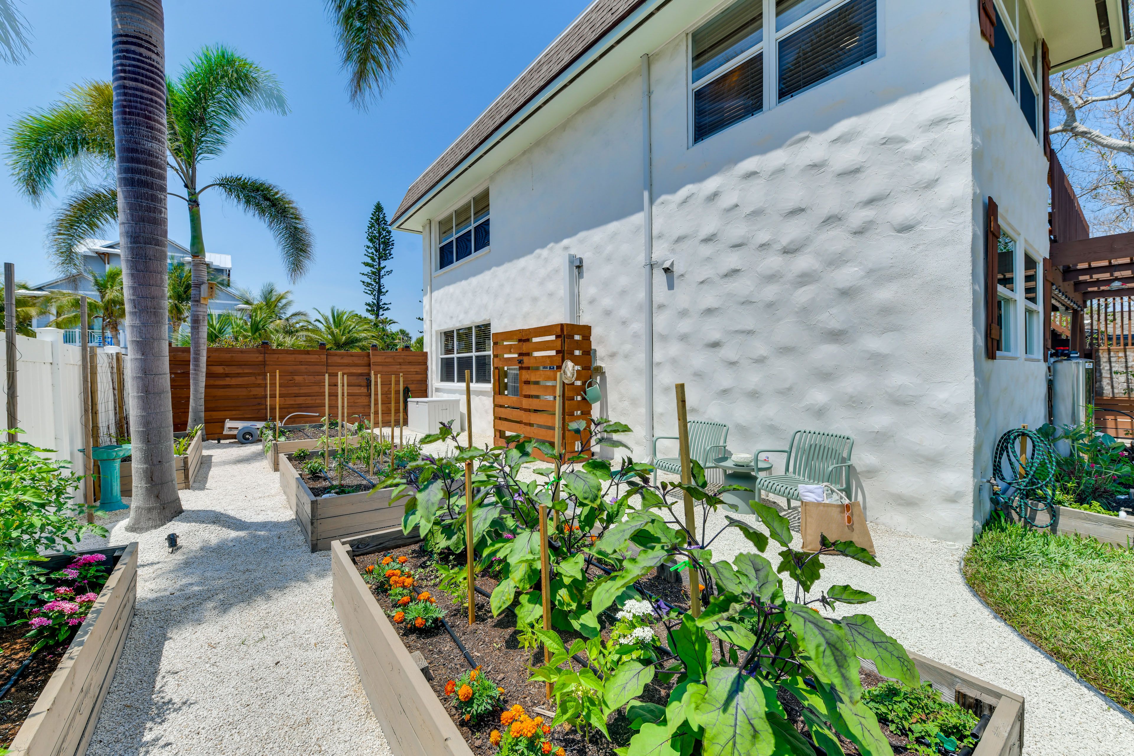 House Exterior | Organic Vegetable Garden