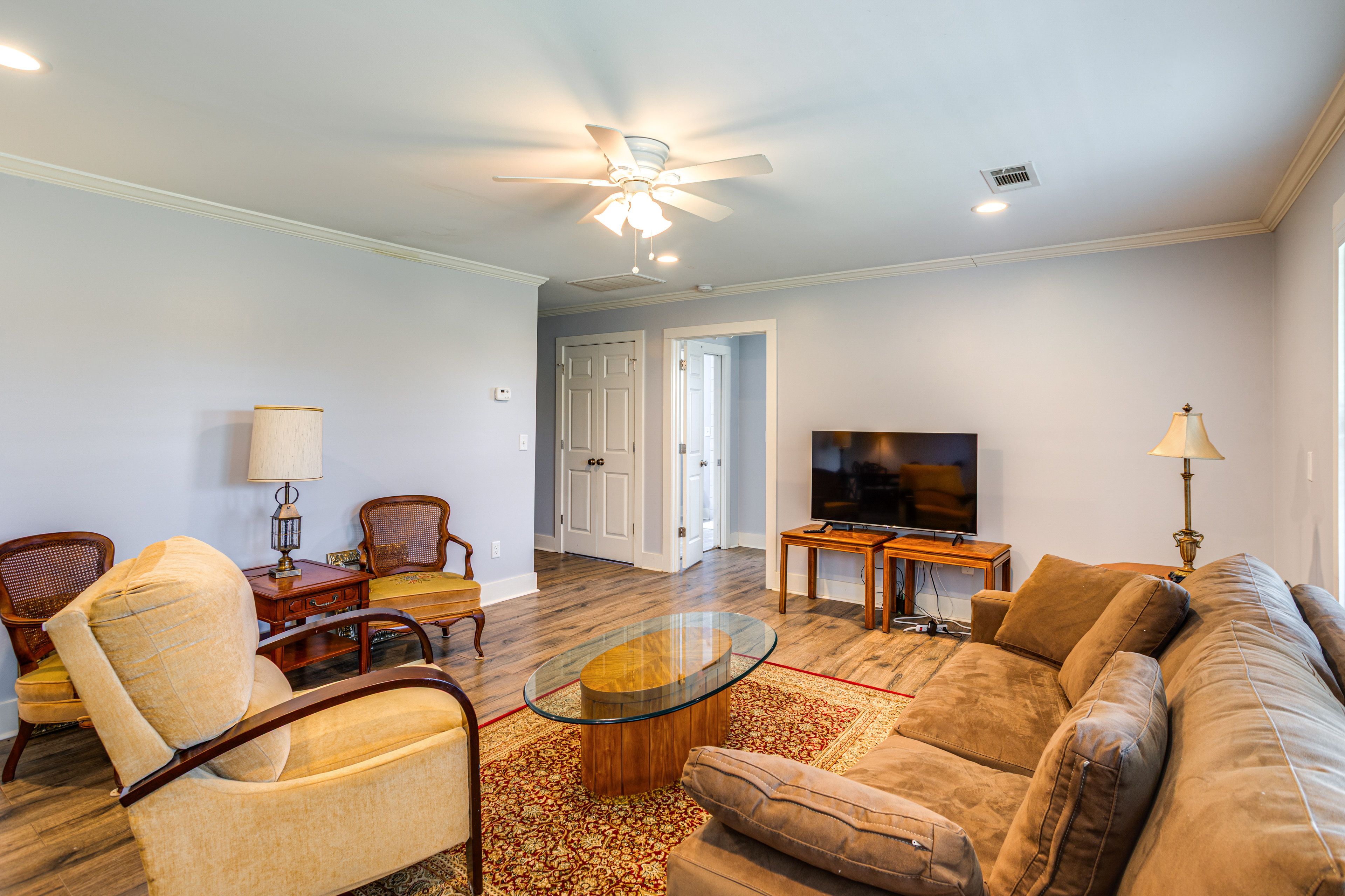Living Room | Single-Story Home | Central A/C & Heating | Full Sleeper Sofa