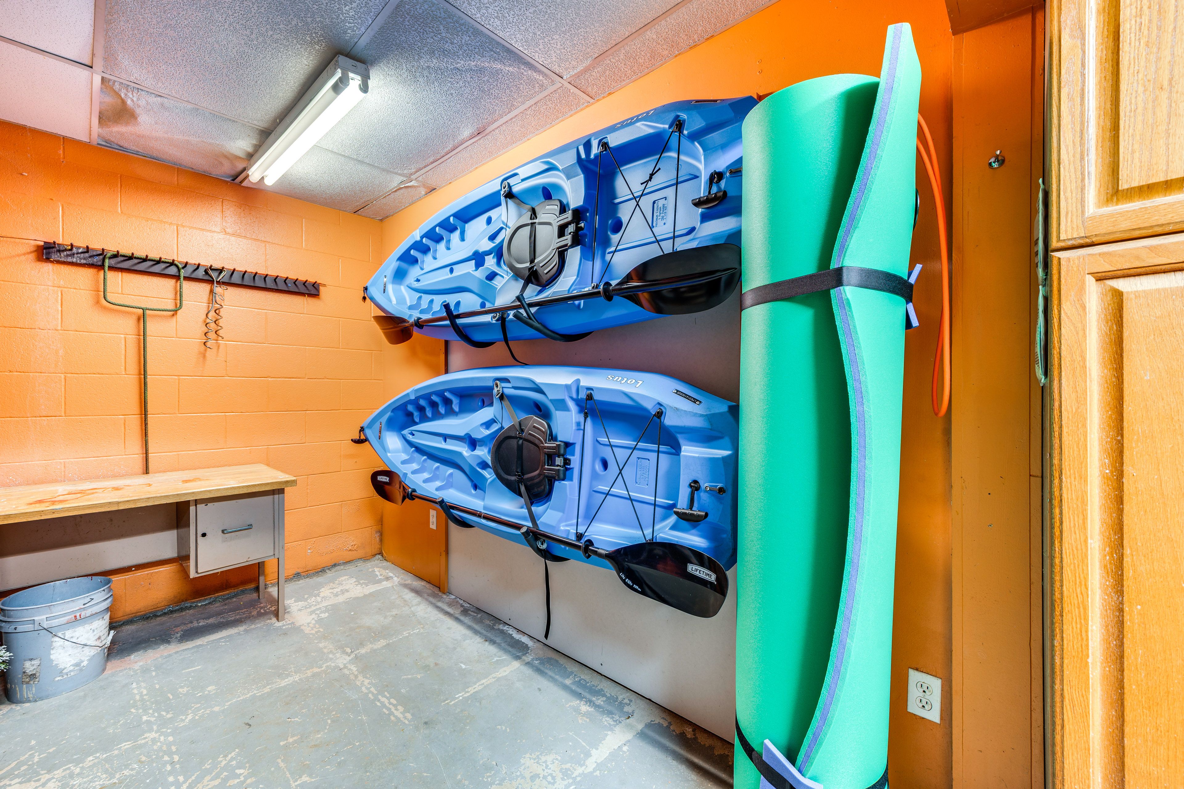 Storage Area | 2 Single Kayaks | Floating Water Mat