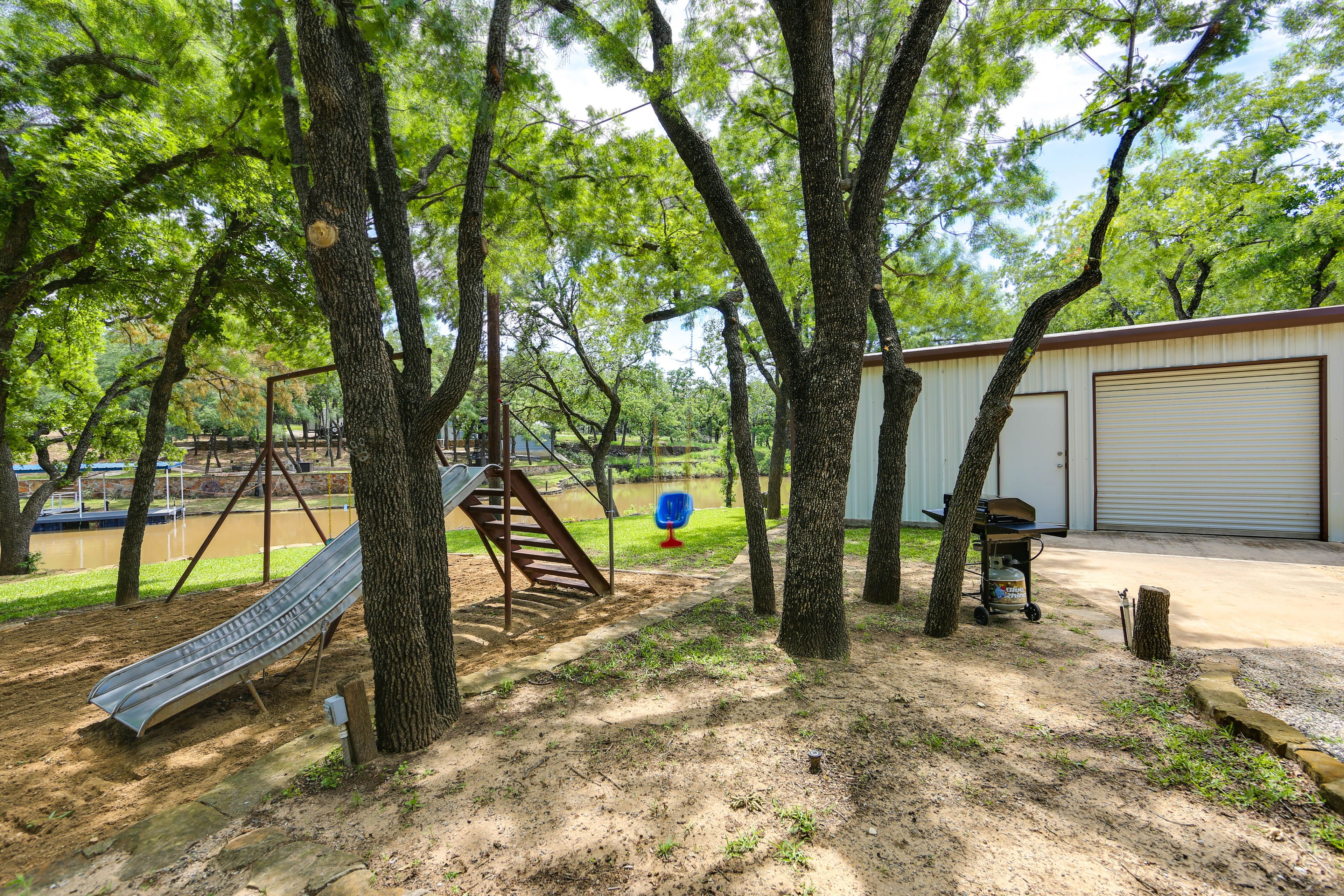 Children's Play Area | Slide | Swing Set | Playhouse