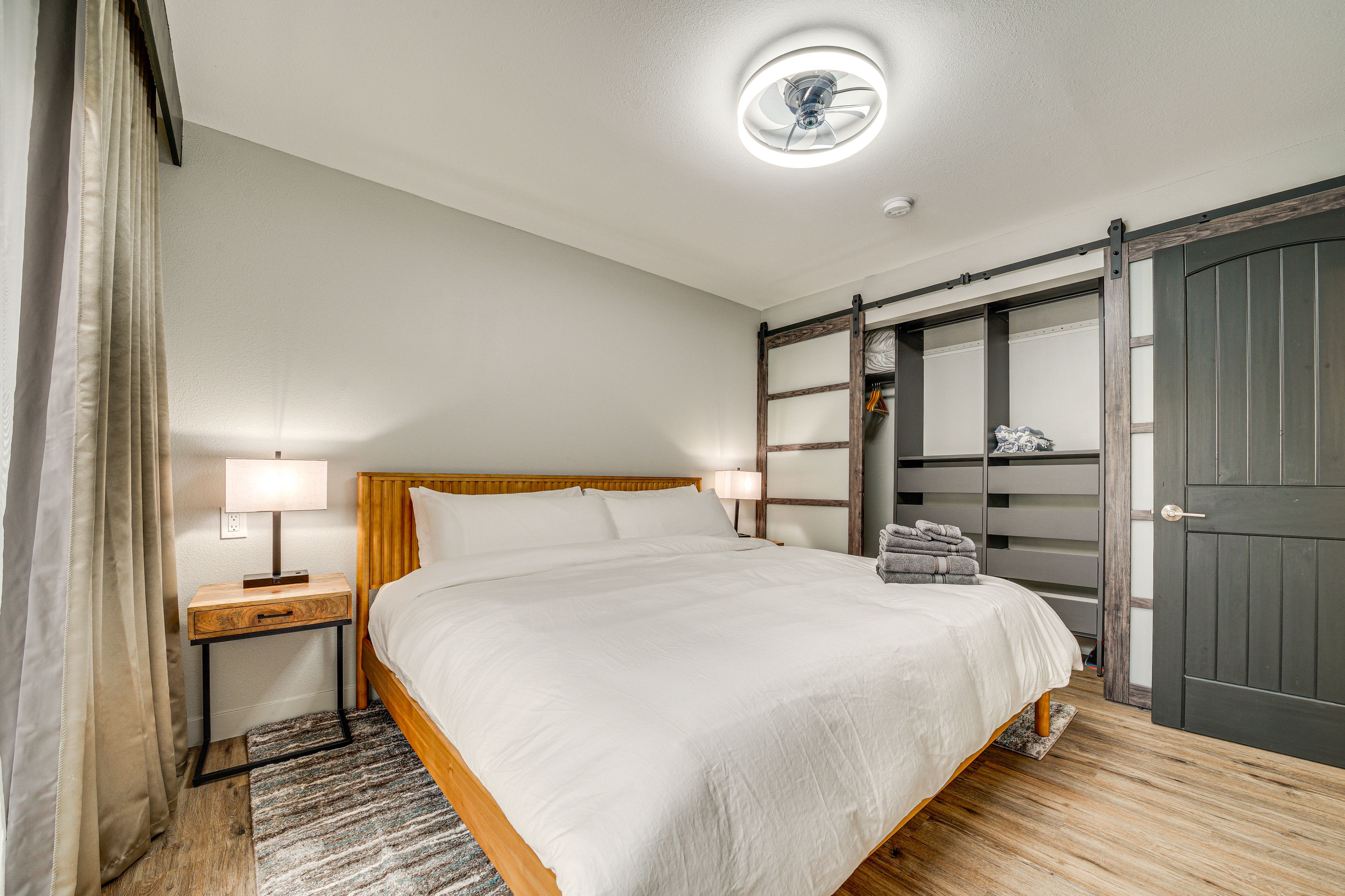 Bedroom 1 | King Bed | Smart TV | Backyard Access