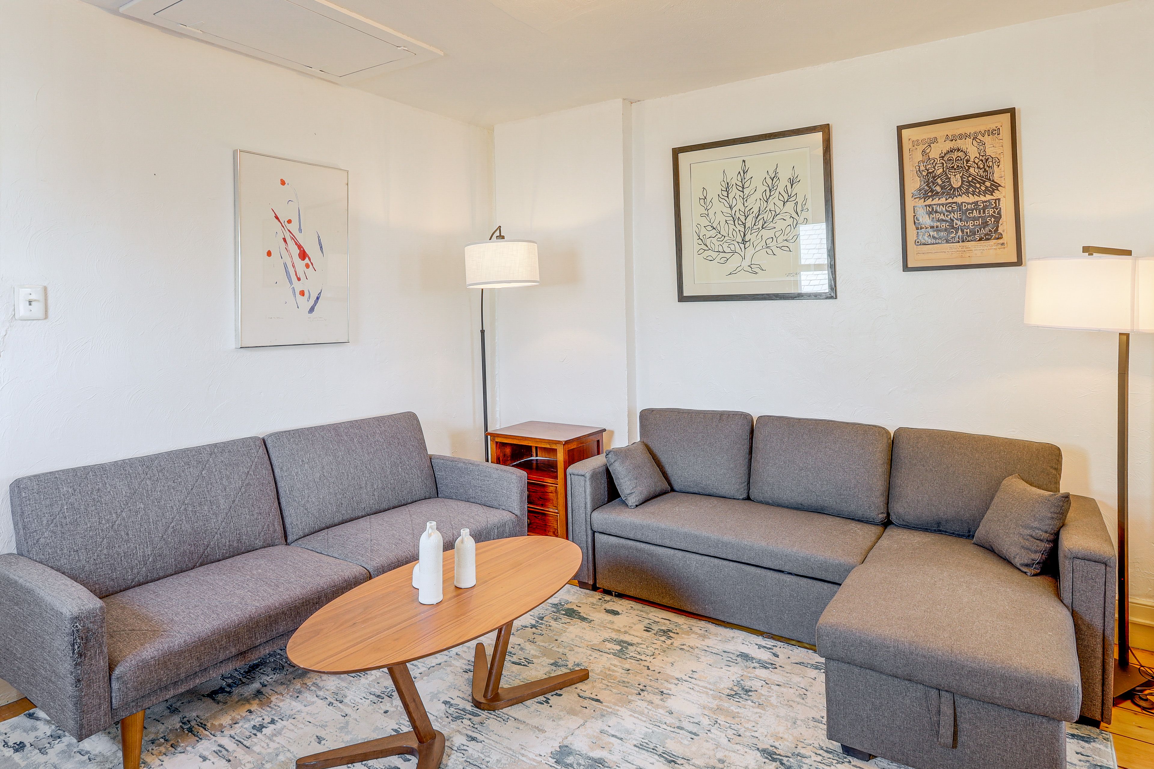 Living Room | Window A/C Unit | Central Heating | Full Sleeper Sofa