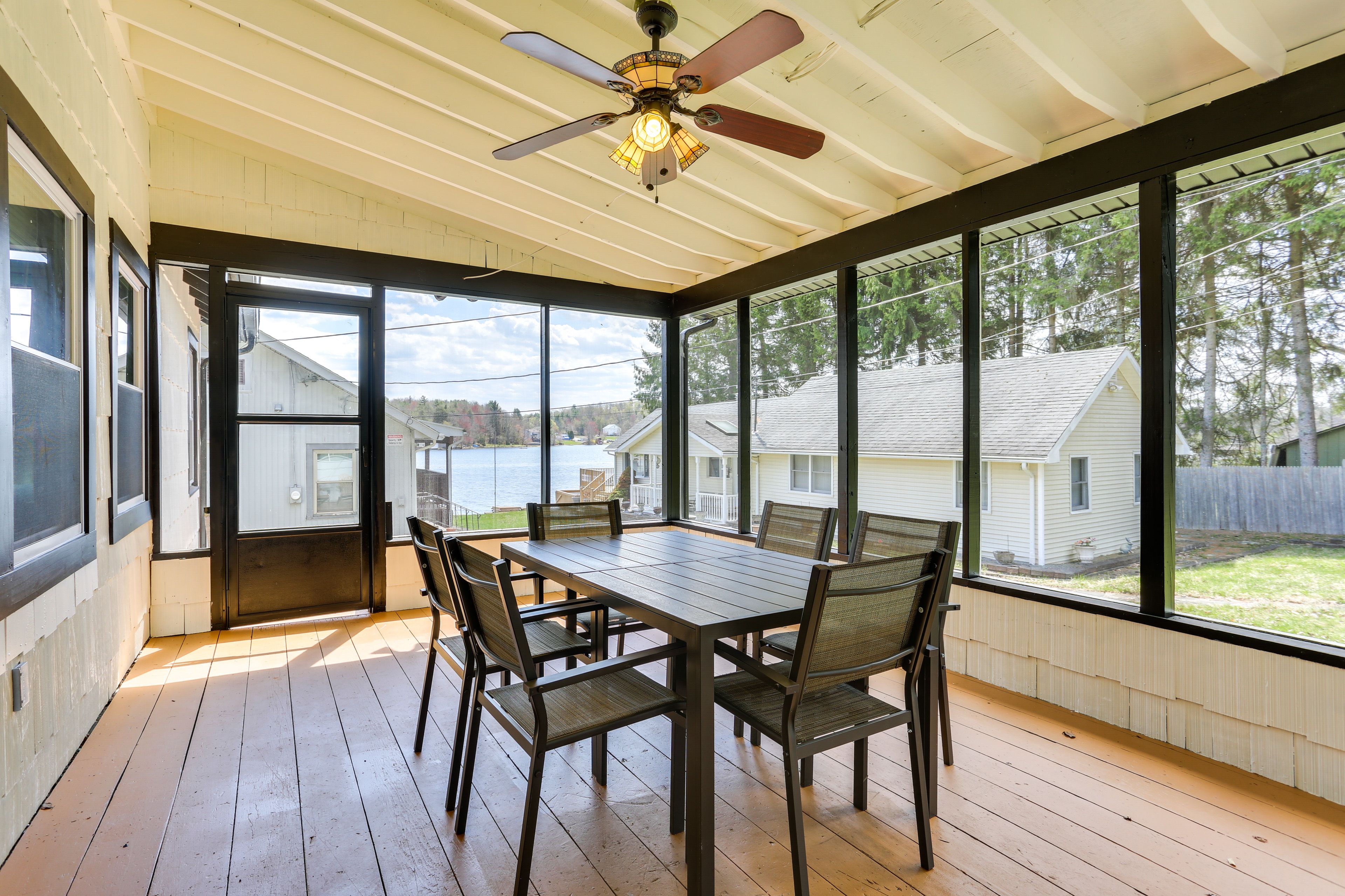Screened-In Porch | Outdoor Dining Area | Lake Views