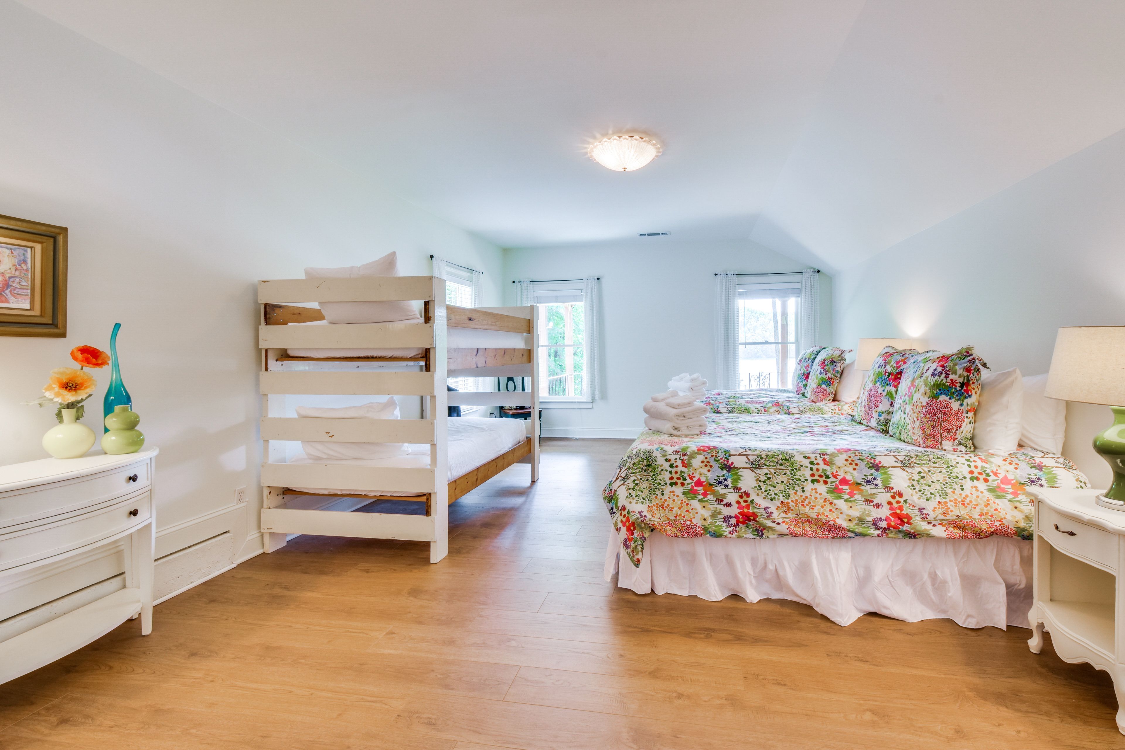 Bedroom 4 | 2 Queen Beds | Twin Bunk Bed | Basement