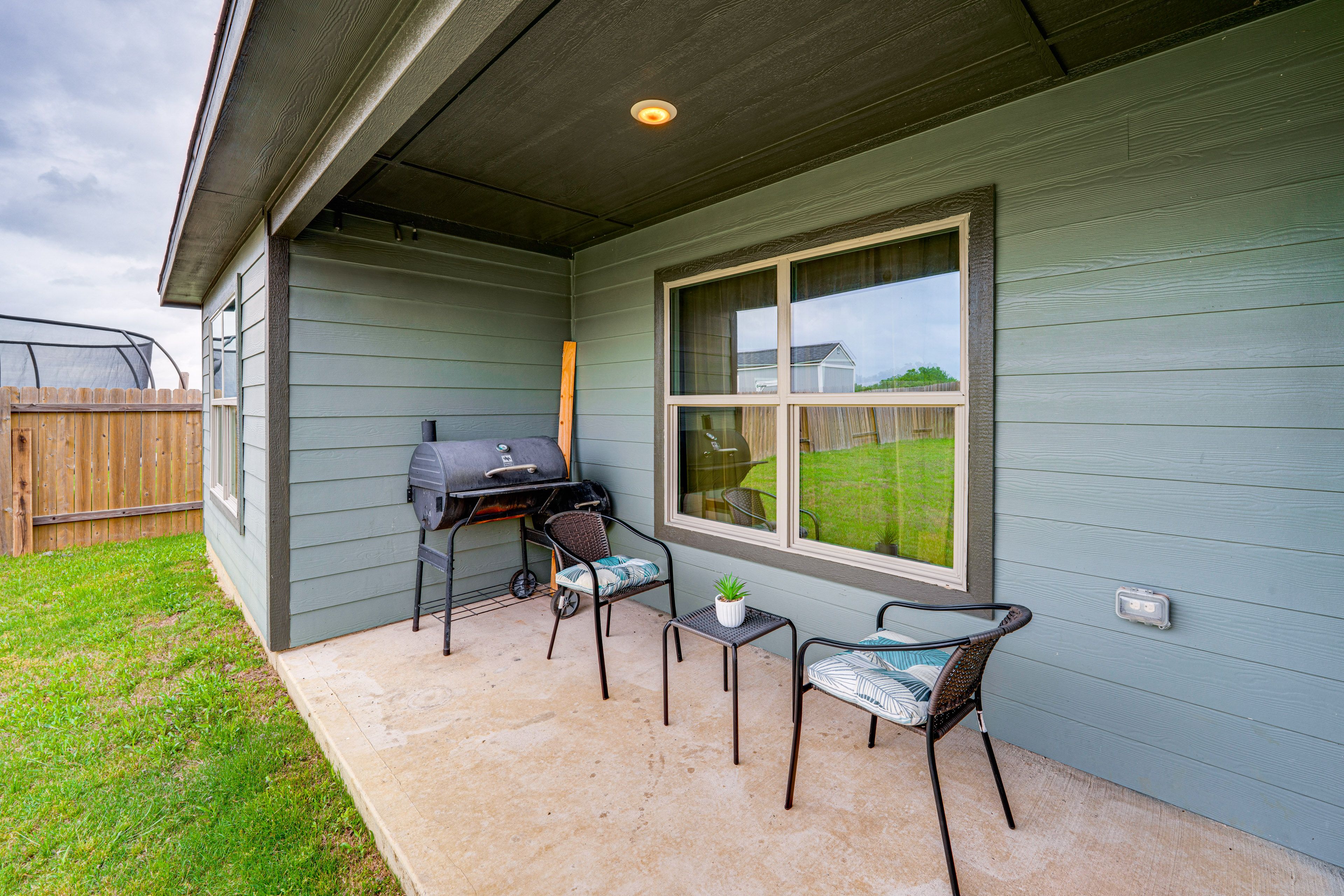 Covered Patio | Charcoal Grill | Fenced Backyard