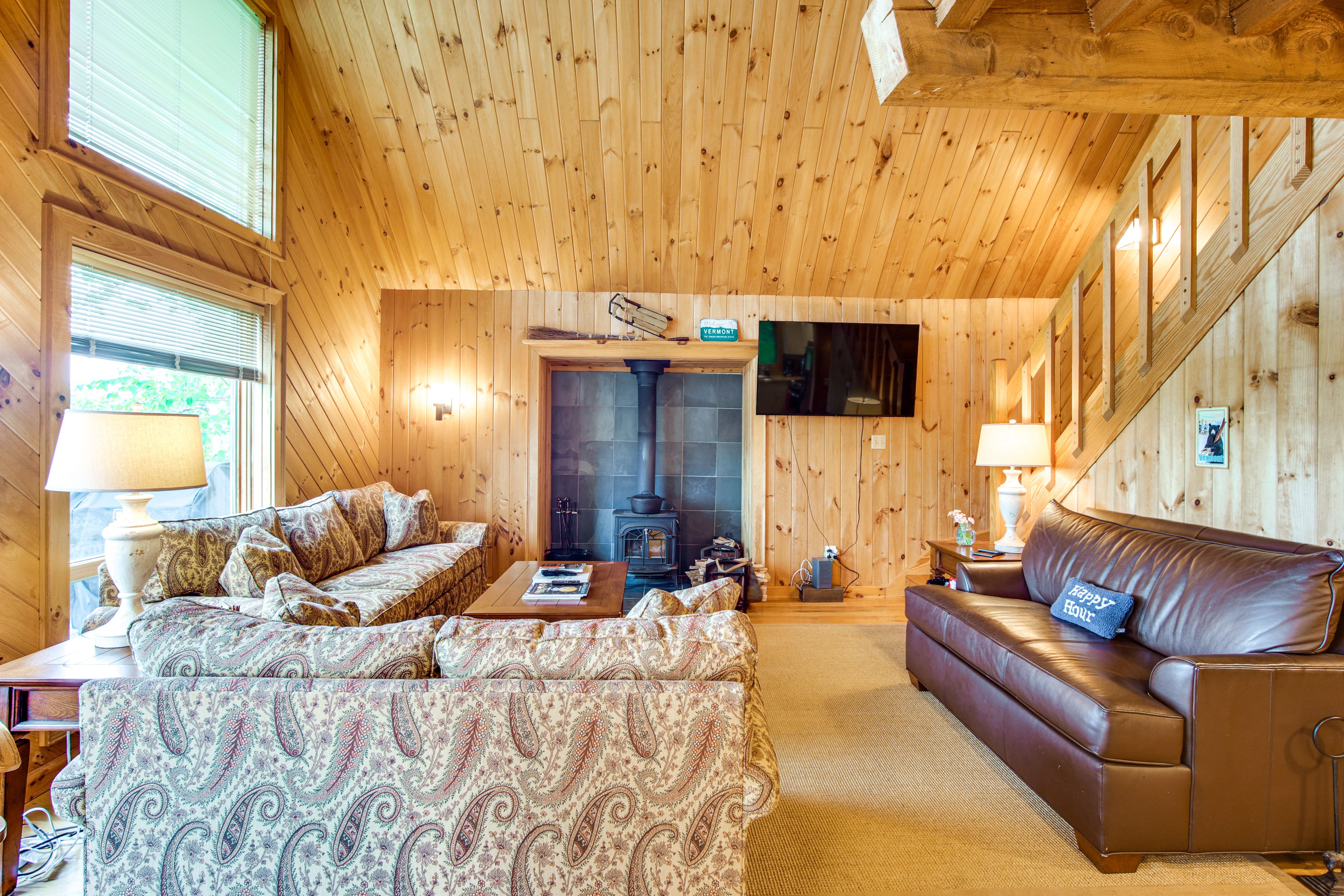 Living Room | Main Level | Wood-Burning Stove | Smart TV