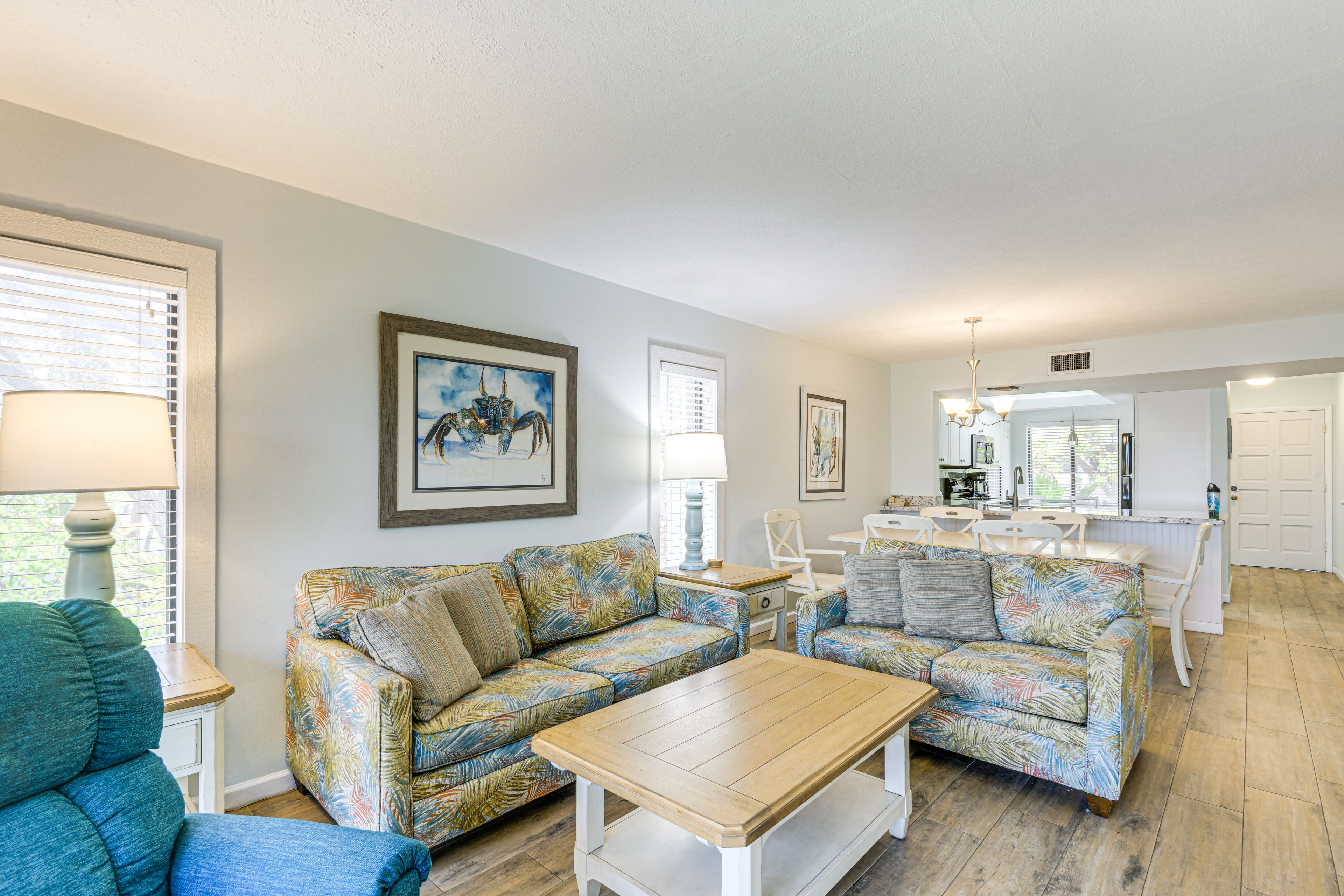 Living Room | Queen Sleeper Sofa | Central A/C & Heat | Free WiFi