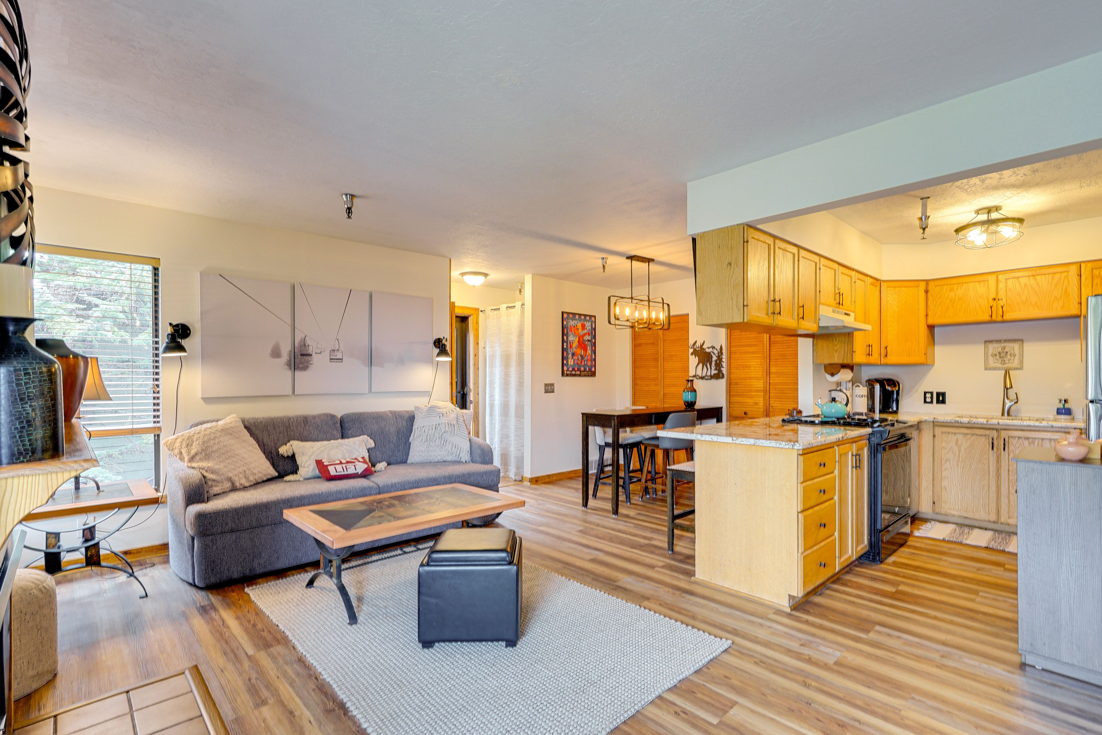Living Area | Full Sleeper Sofa | Gas Fireplace | Smart TV w/ Cable