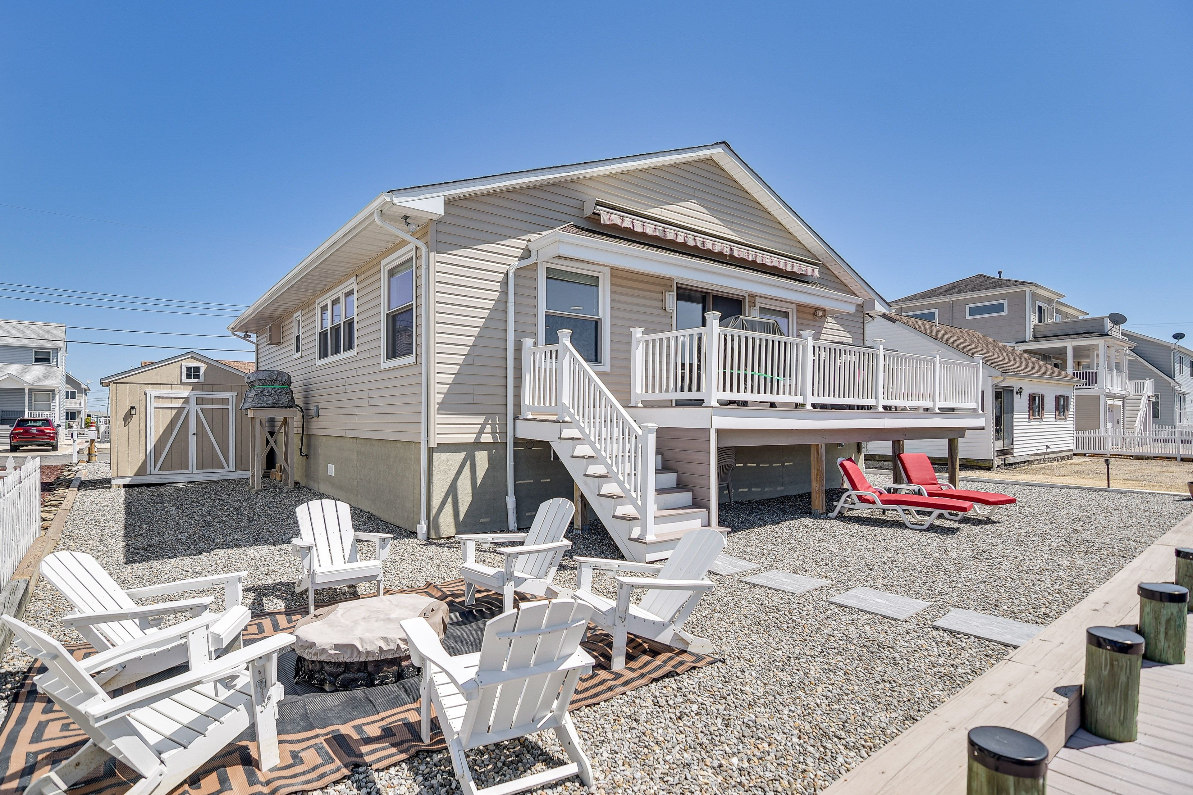 Patio | Fire Pit | Bay Views