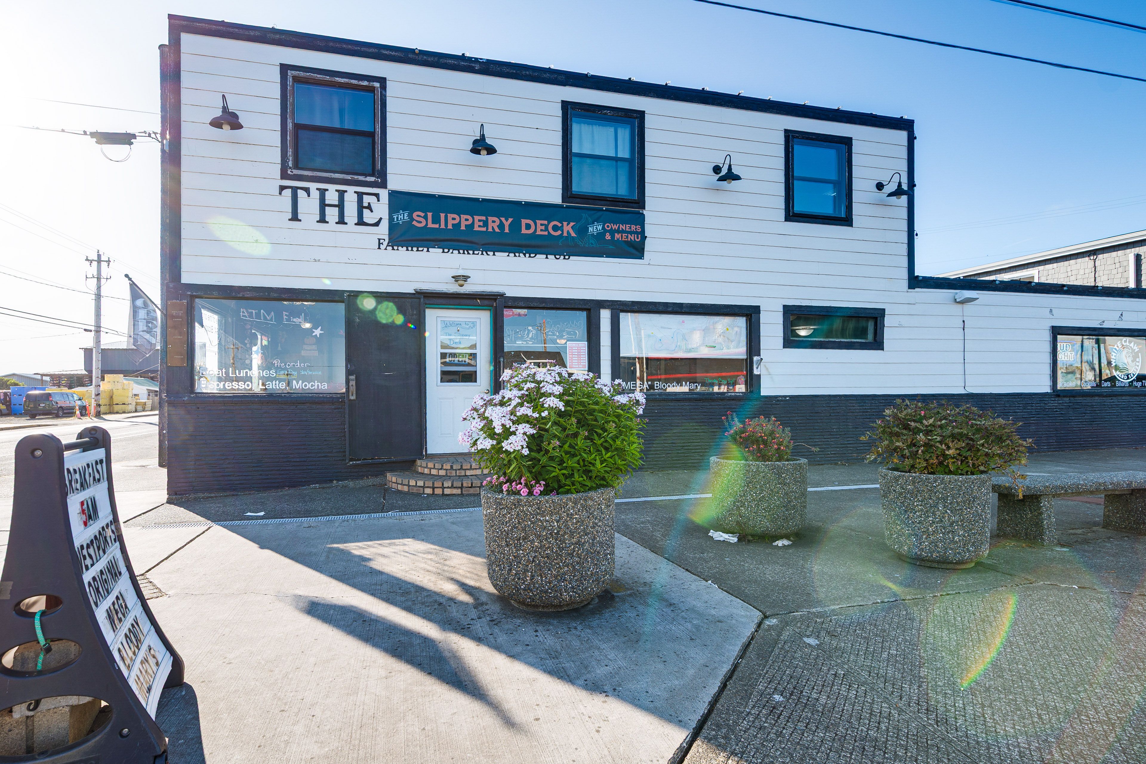 Building Exterior | The Slippery Deck Restaurant On-Site (Lower Level)