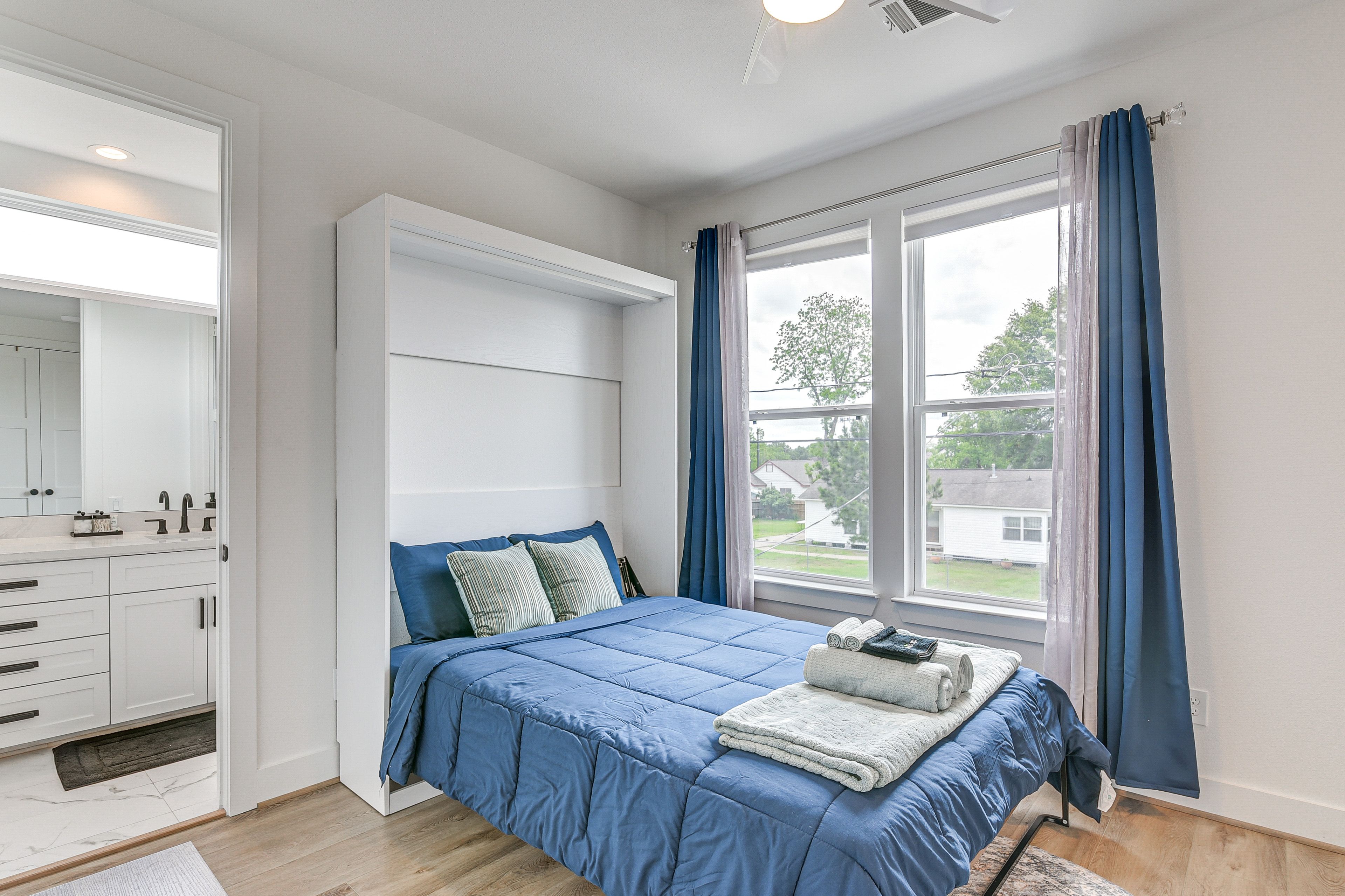 Bedroom 2 | Queen Murphy Bed | 2nd Floor | Dedicated Workspace