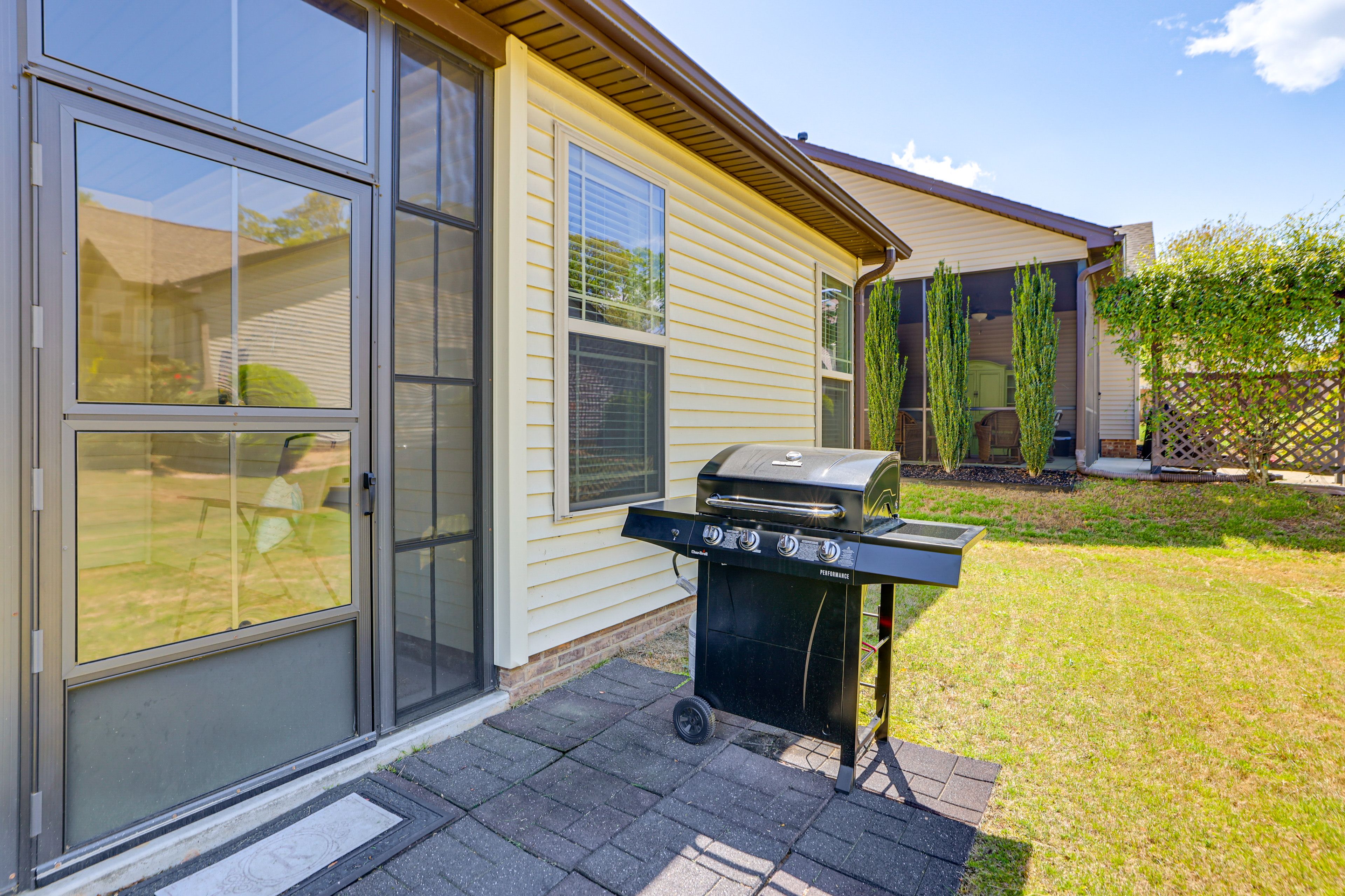 Exterior | Spacious Backyard | Gas Grill