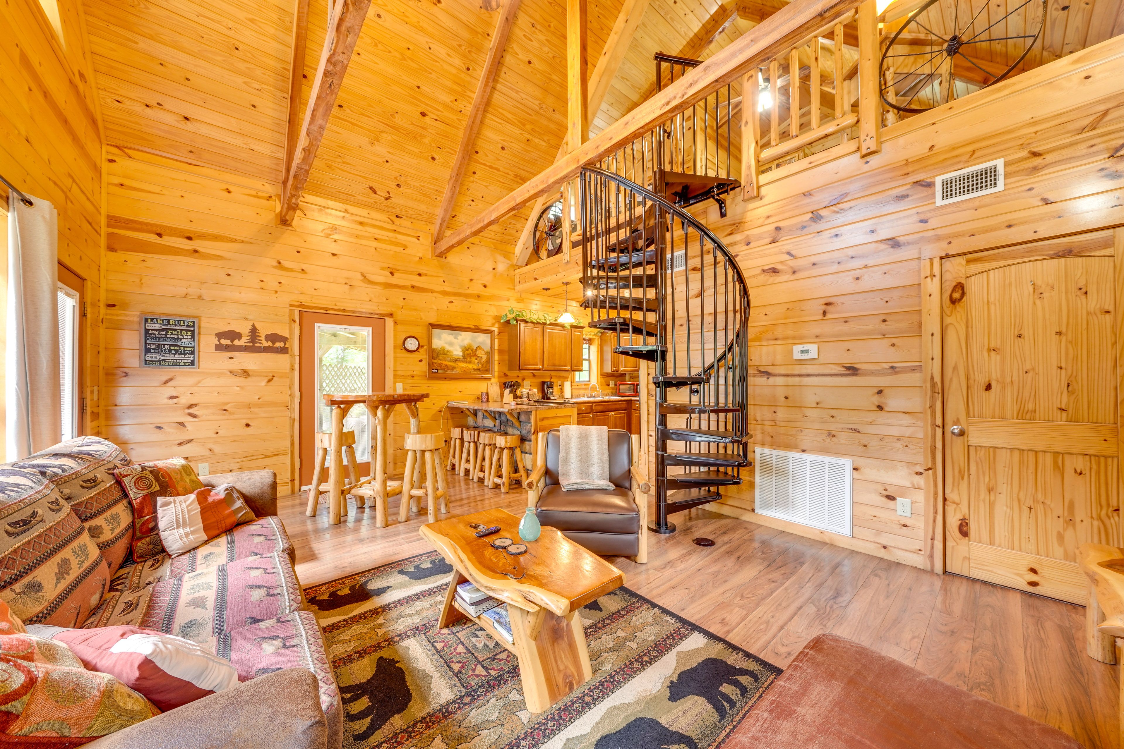 Living Room | TV | Fireplace | Queen Sleeper Sofa | 1st Floor