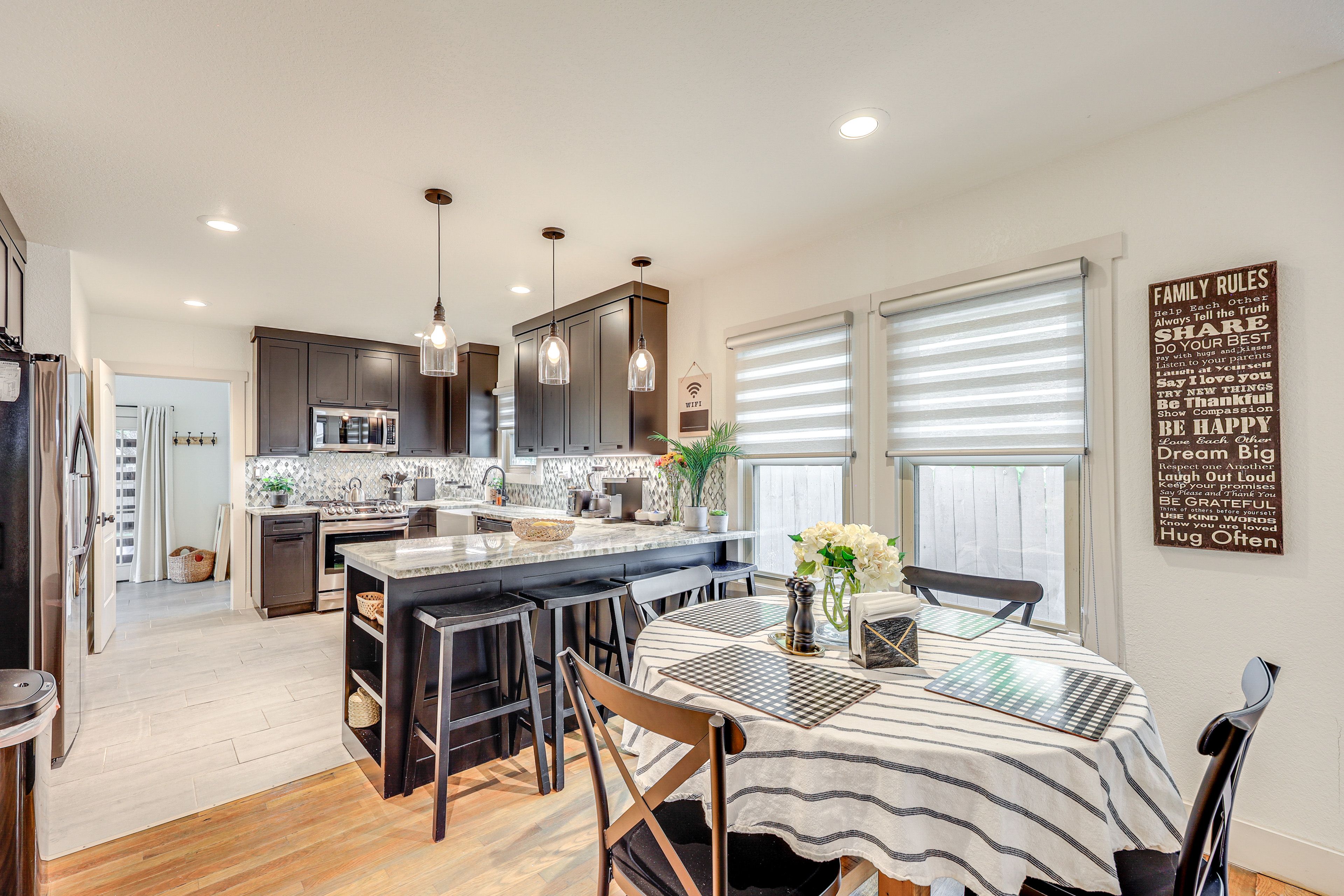 Dining Area | Dishware/Flatware | Trash Bags/Paper Towels