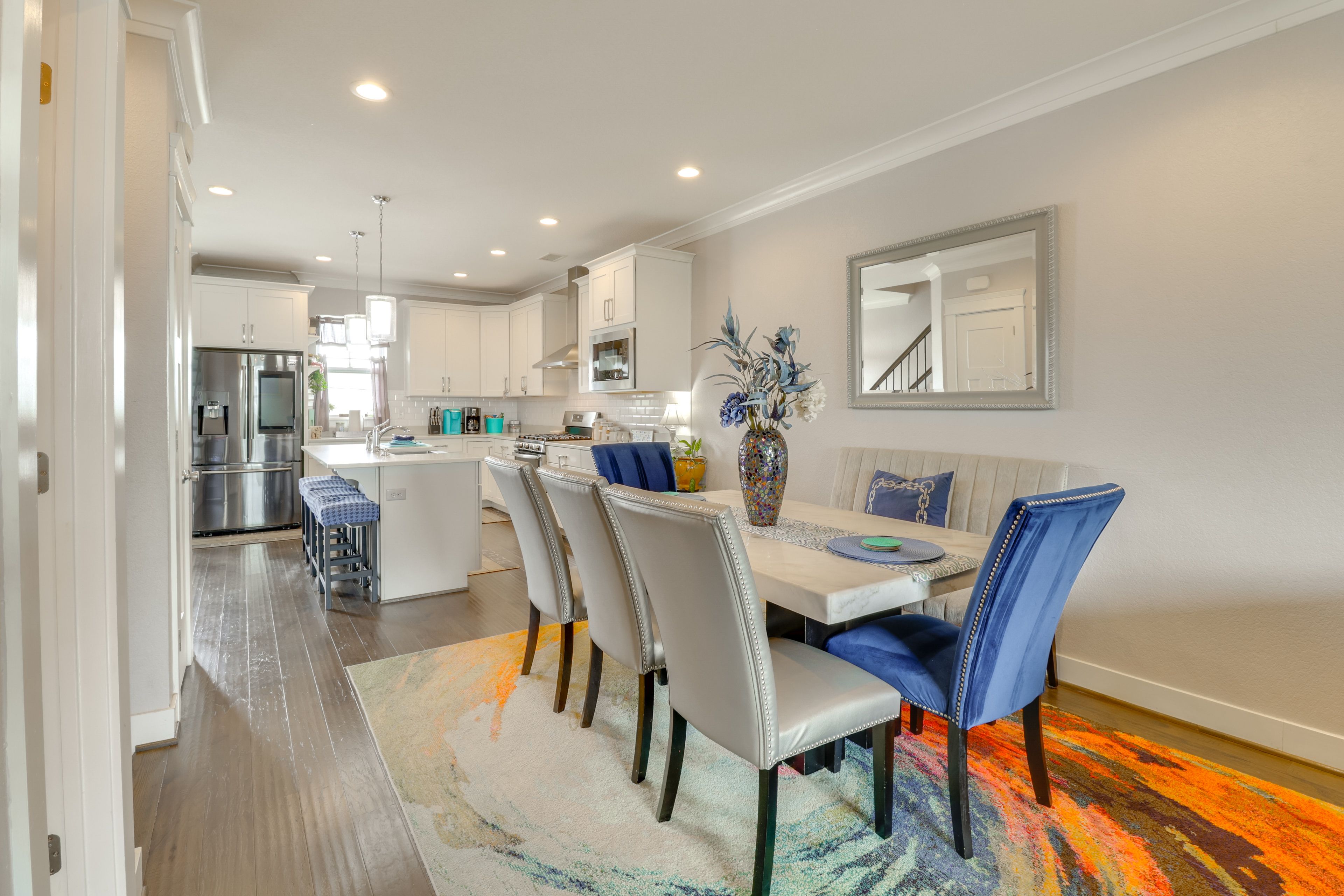 Dining Area | Dishware & Flatware | Central A/C & Heat | 2nd Floor